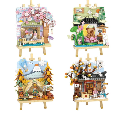 LOZ Winter Courtyard Painting Easel 4806 6932691948061
