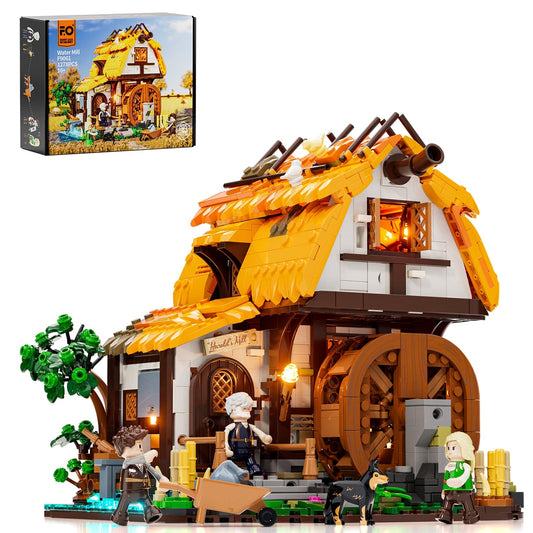 LUMIBRICKS - FUNWHOLE Medieval Water Mill F9061 X004FVJDYP