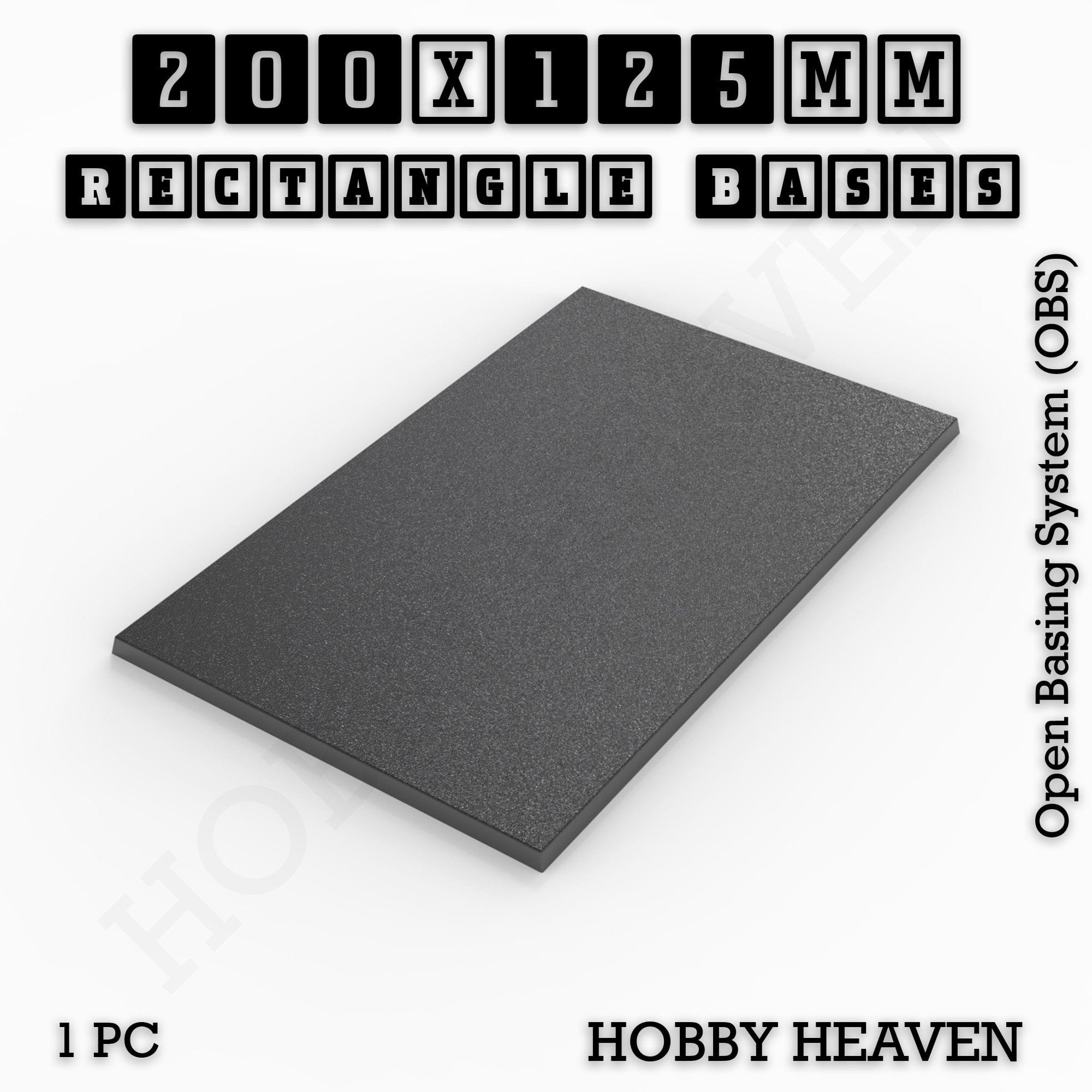 Base Rectangle Bases Range Sizes - 125x50mm to 200x175mm Large Sizes 3d Print Full Range Tabletop Games