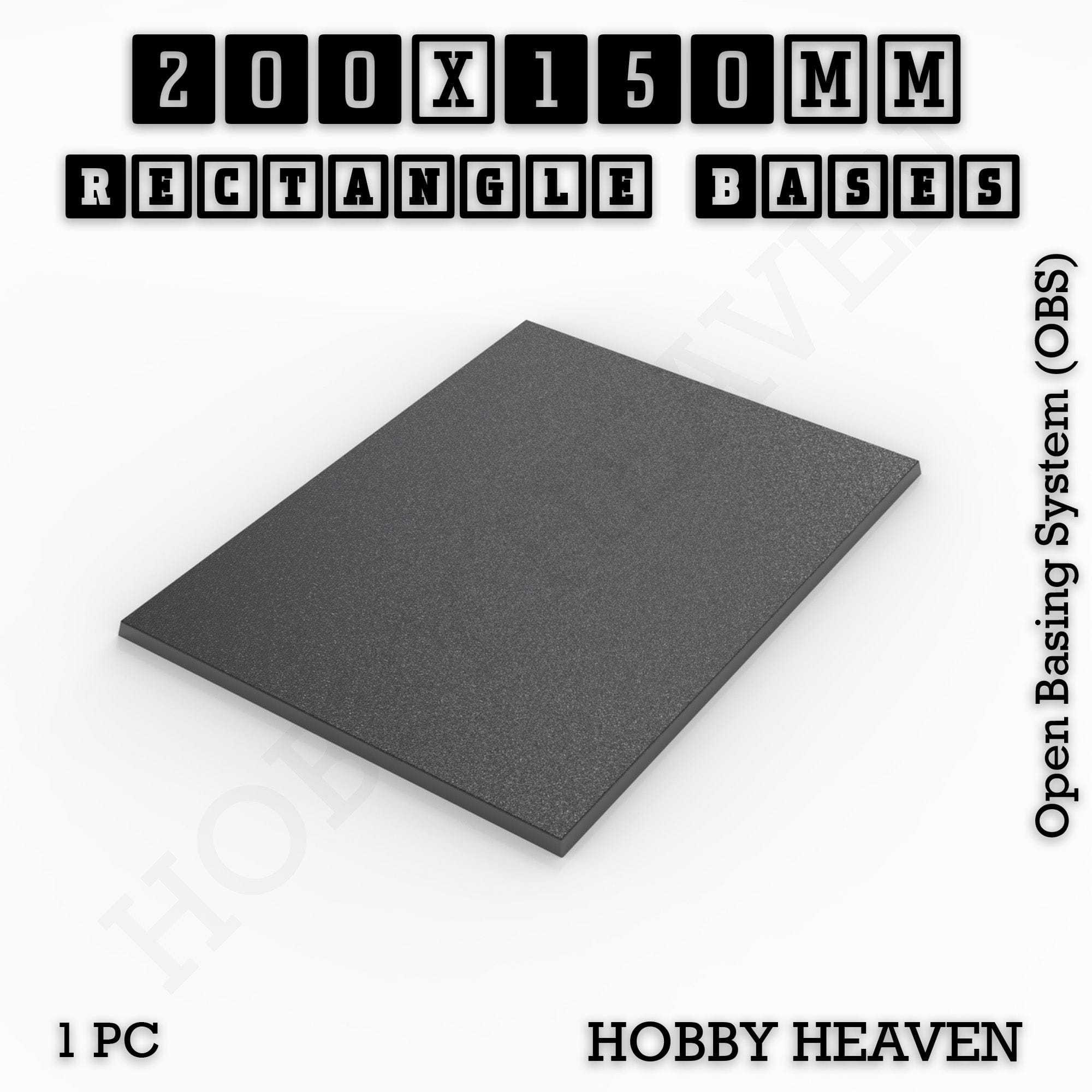 Base Rectangle Bases Range Sizes - 125x50mm to 200x175mm Large Sizes 3d Print Full Range Tabletop Games
