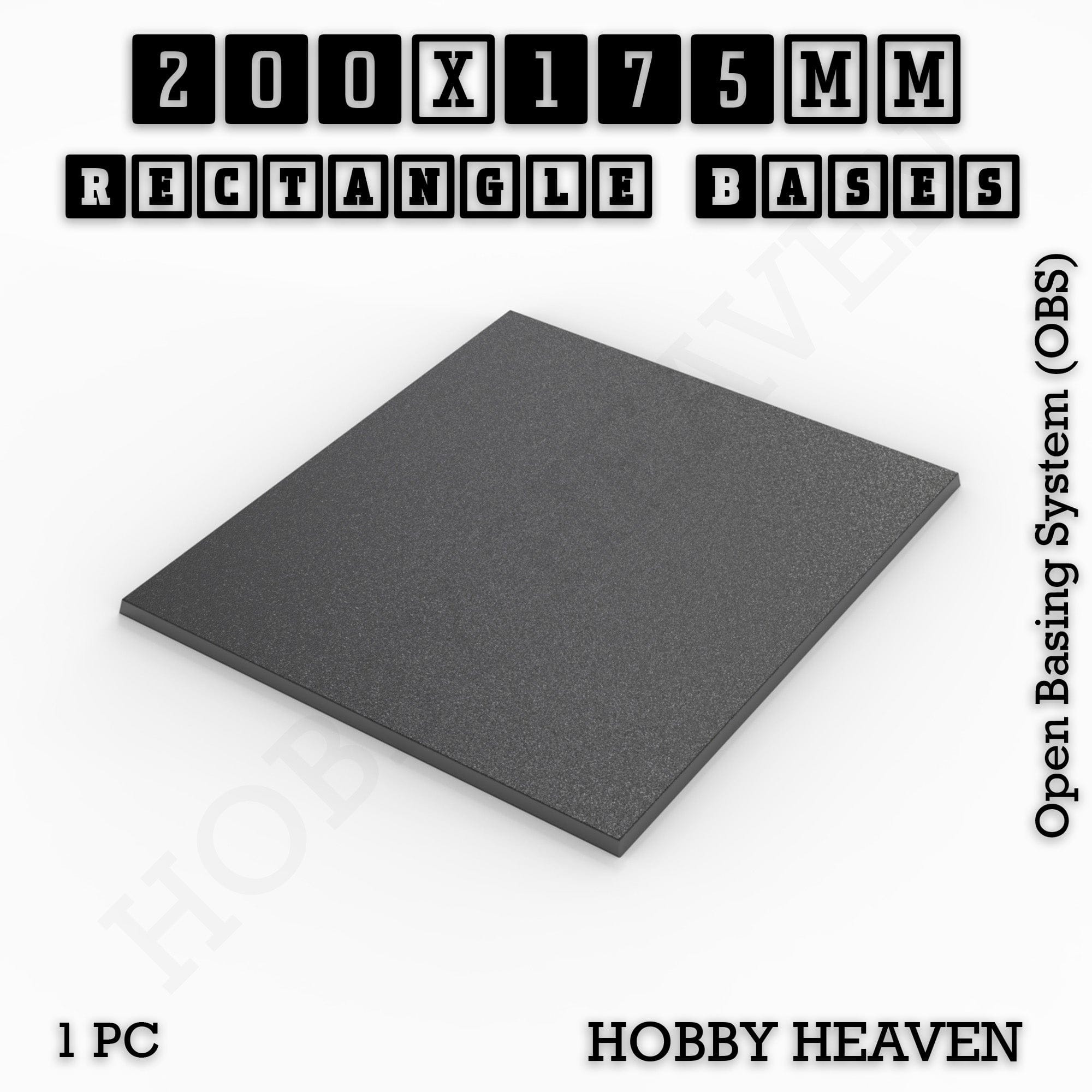 Base Rectangle Bases Range Sizes - 125x50mm to 200x175mm Large Sizes 3d Print Full Range Tabletop Games
