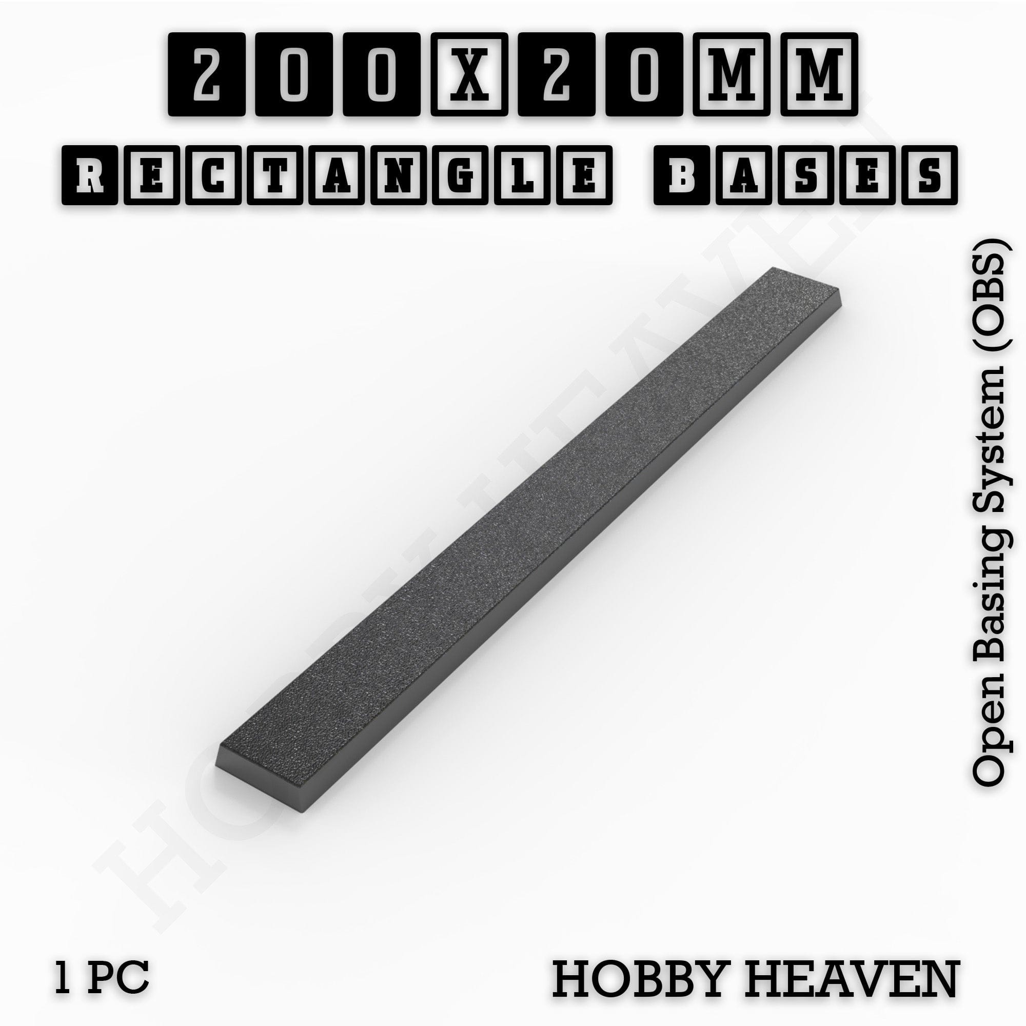 Base Rectangle Bases Range Sizes - 125x50mm to 200x175mm Large Sizes 3d Print Full Range Tabletop Games