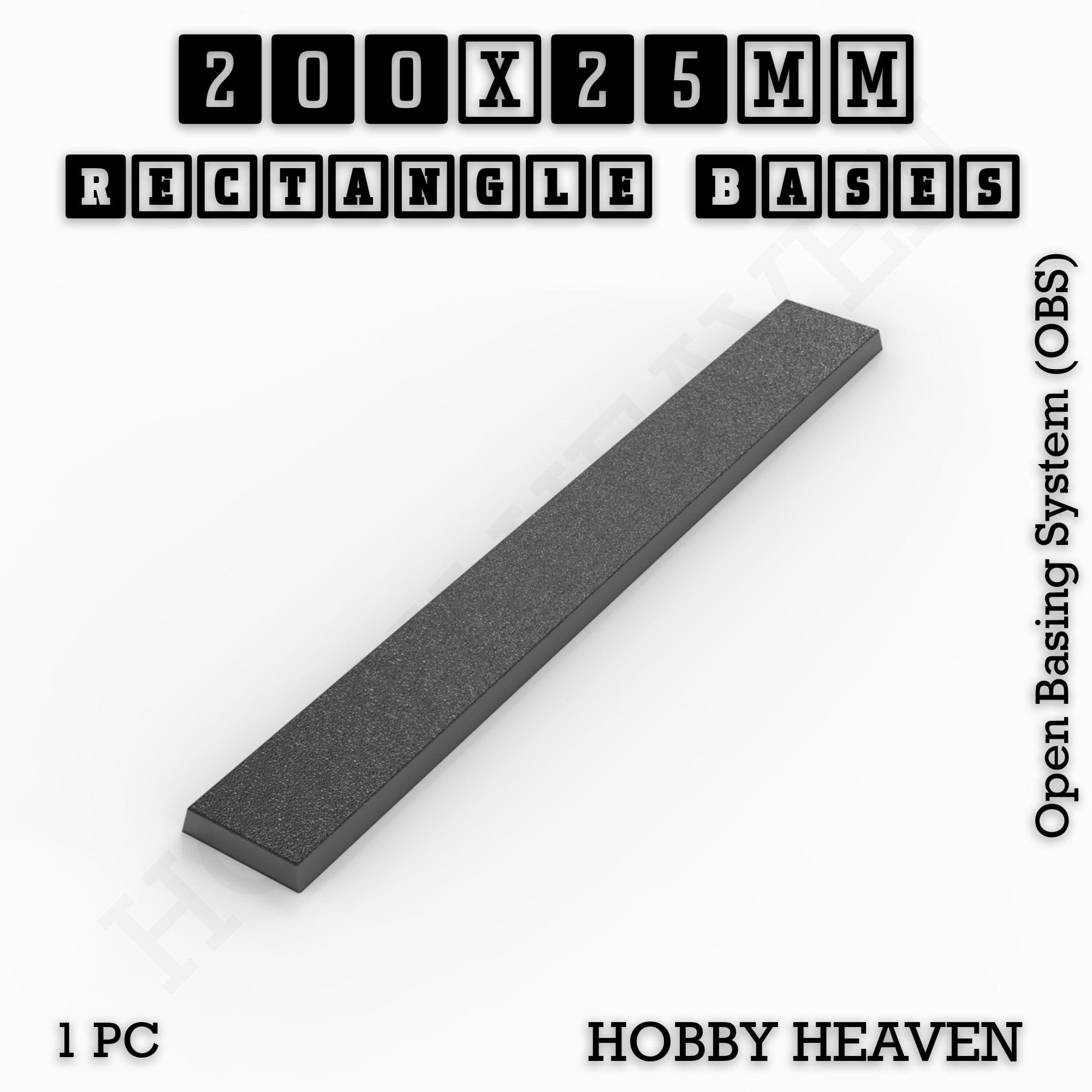 Base Rectangle Bases Range Sizes - 125x50mm to 200x175mm Large Sizes 3d Print Full Range Tabletop Games