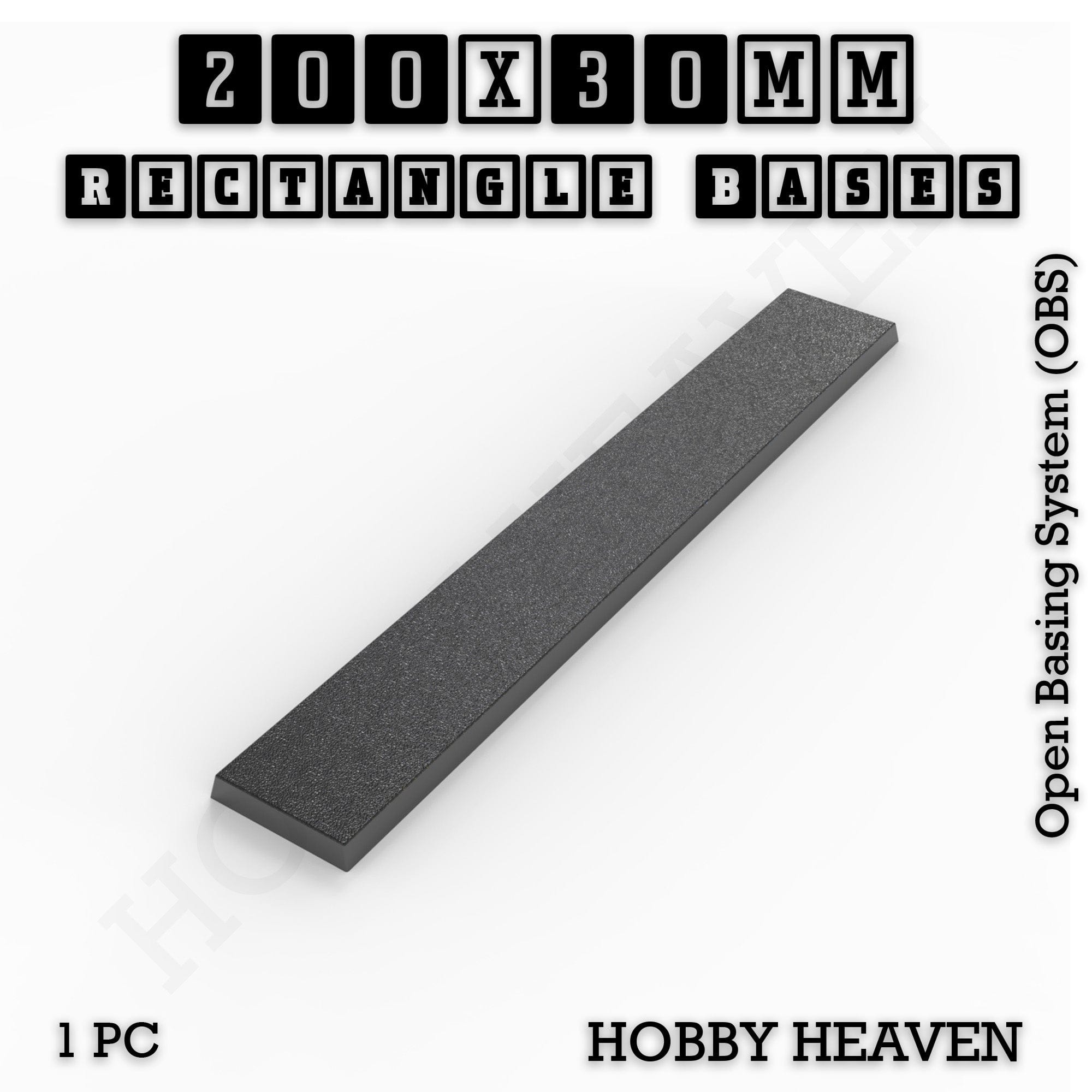 Base Rectangle Bases Range Sizes - 125x50mm to 200x175mm Large Sizes 3d Print Full Range Tabletop Games