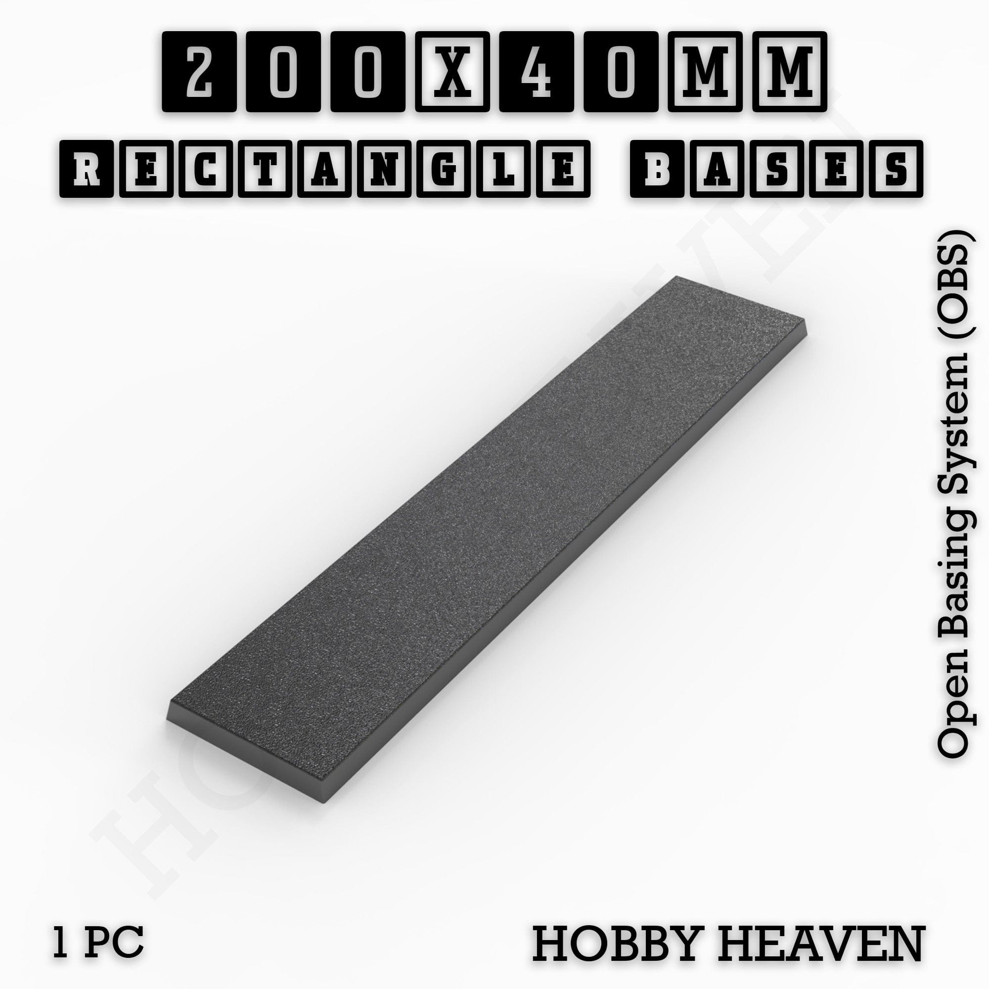 Base Rectangle Bases Range Sizes - 125x50mm to 200x175mm Large Sizes 3d Print Full Range Tabletop Games