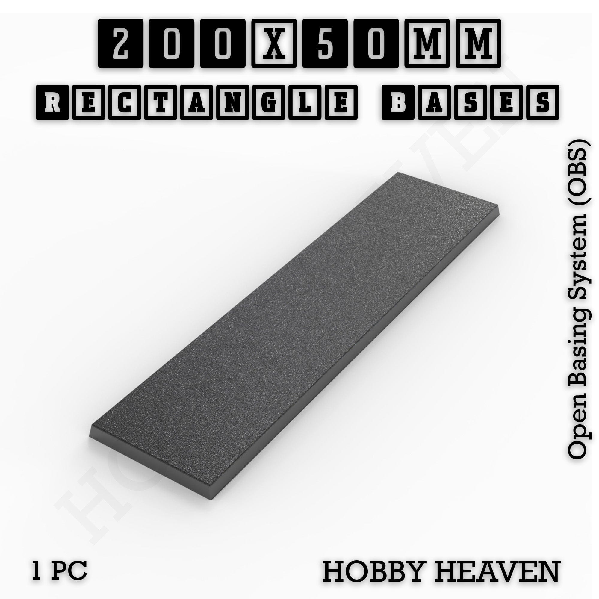Base Rectangle Bases Range Sizes - 125x50mm to 200x175mm Large Sizes 3d Print Full Range Tabletop Games