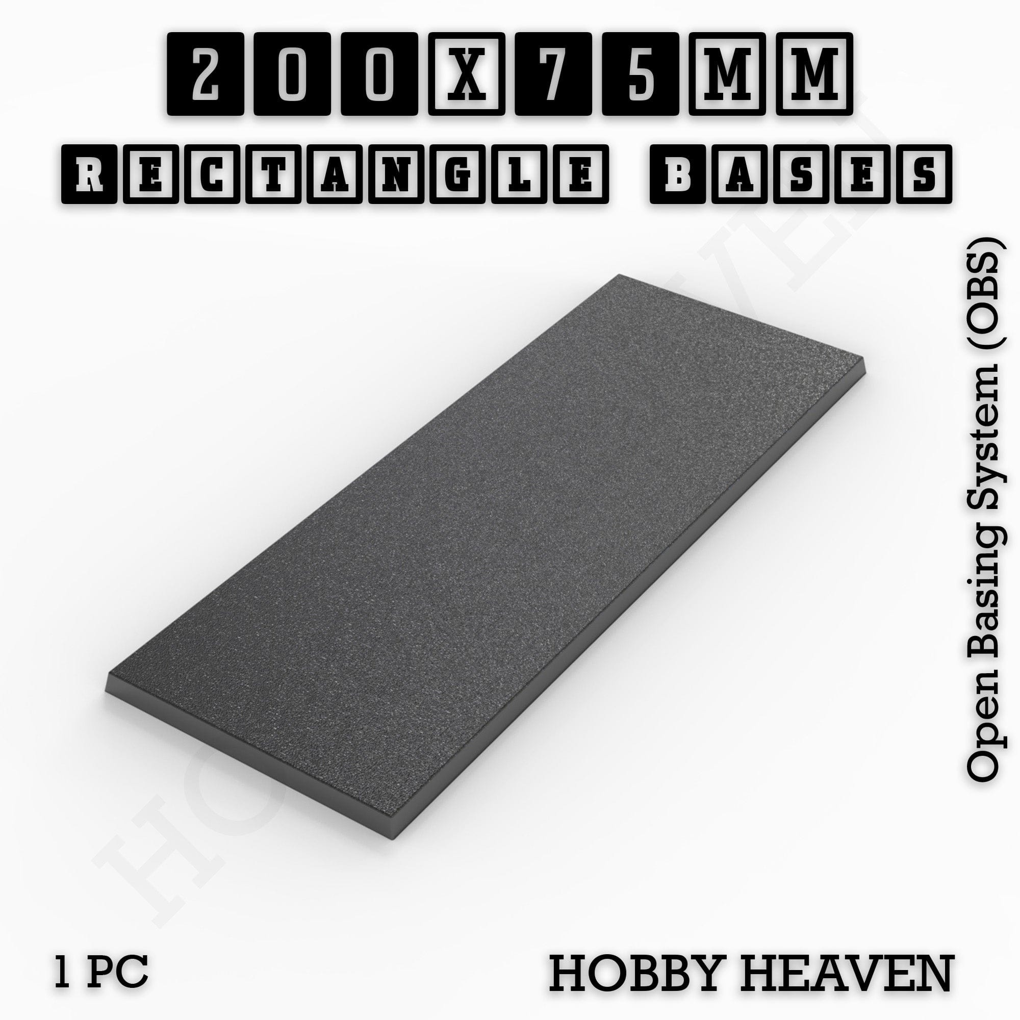 Base Rectangle Bases Range Sizes - 125x50mm to 200x175mm Large Sizes 3d Print Full Range Tabletop Games