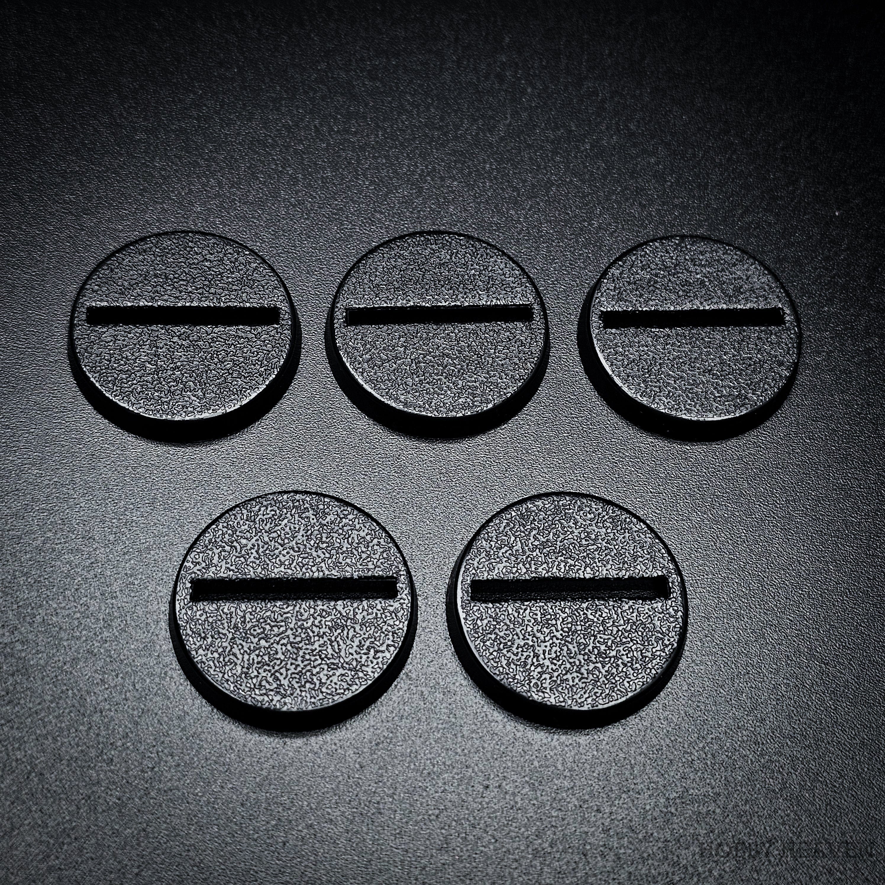 Base 5 25mm Round Slotted Bases for Wargaming Miniatures | Durable Plastic | Compatible with Popular Tabletop Games