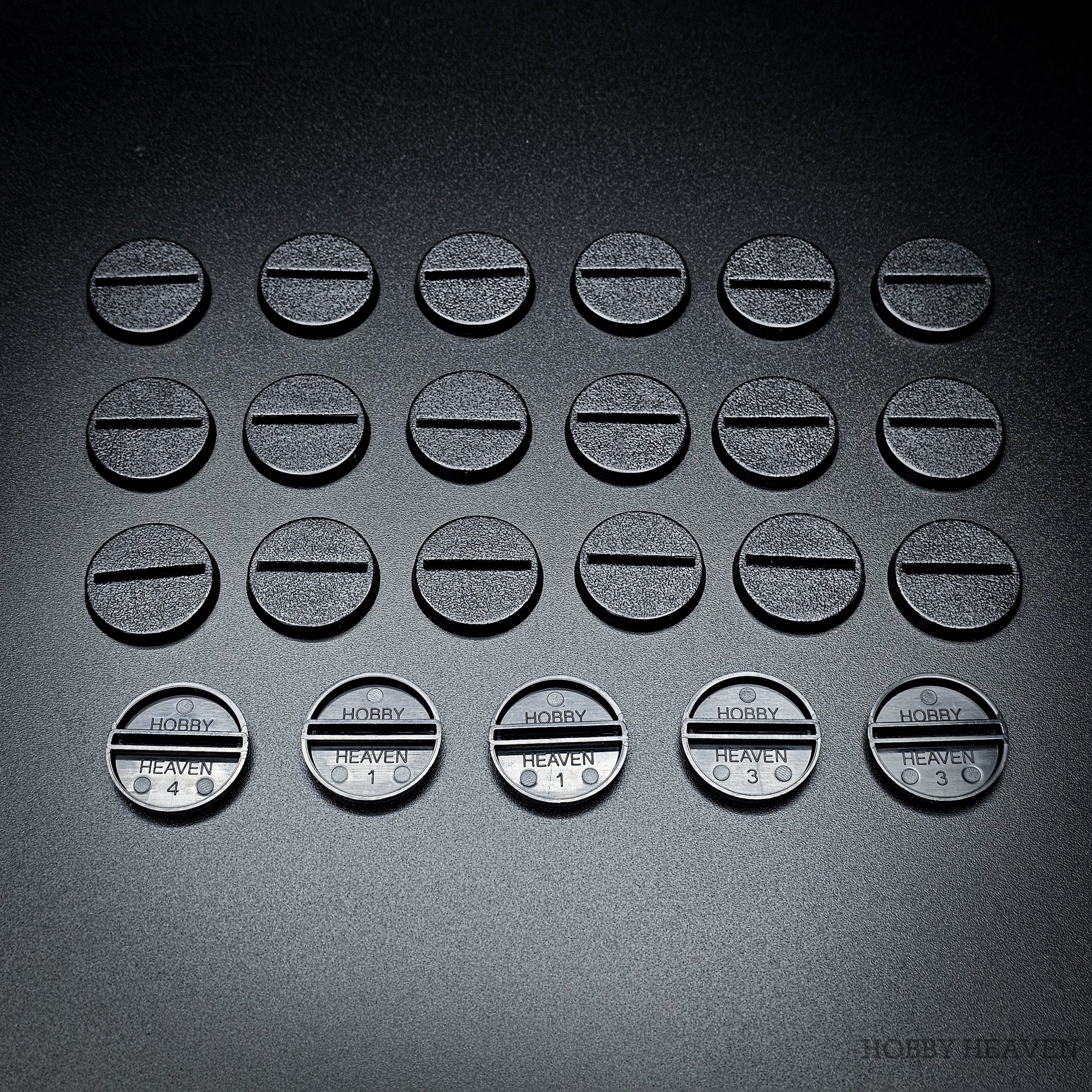 Base 25 25mm Round Slotted Bases for Wargaming Miniatures | Durable Plastic | Compatible with Popular Tabletop Games 5065013213149