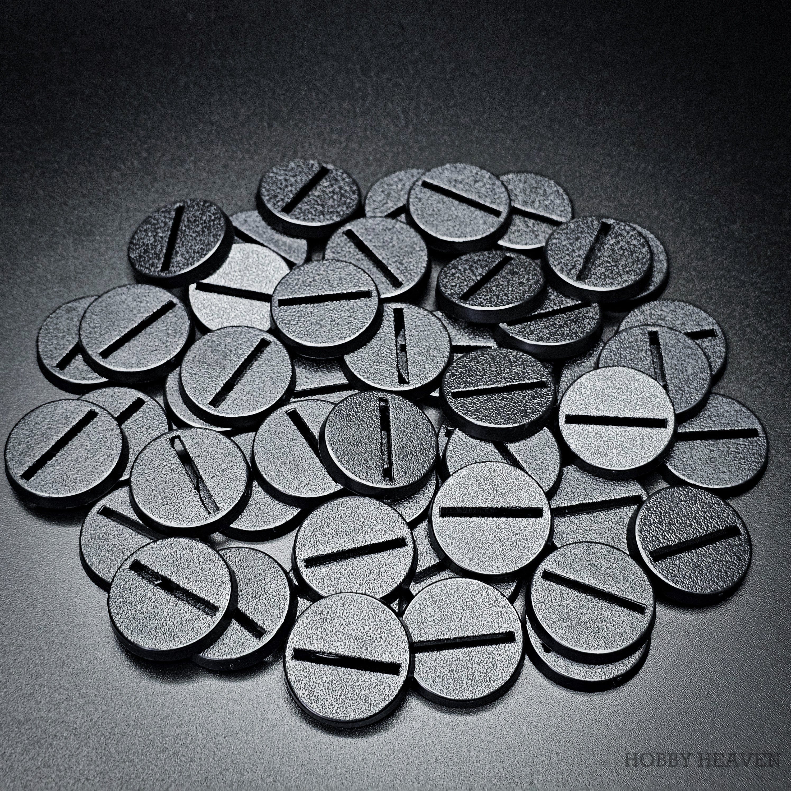 Base 50 25mm Round Slotted Bases for Wargaming Miniatures | Durable Plastic | Compatible with Popular Tabletop Games 5065013213156