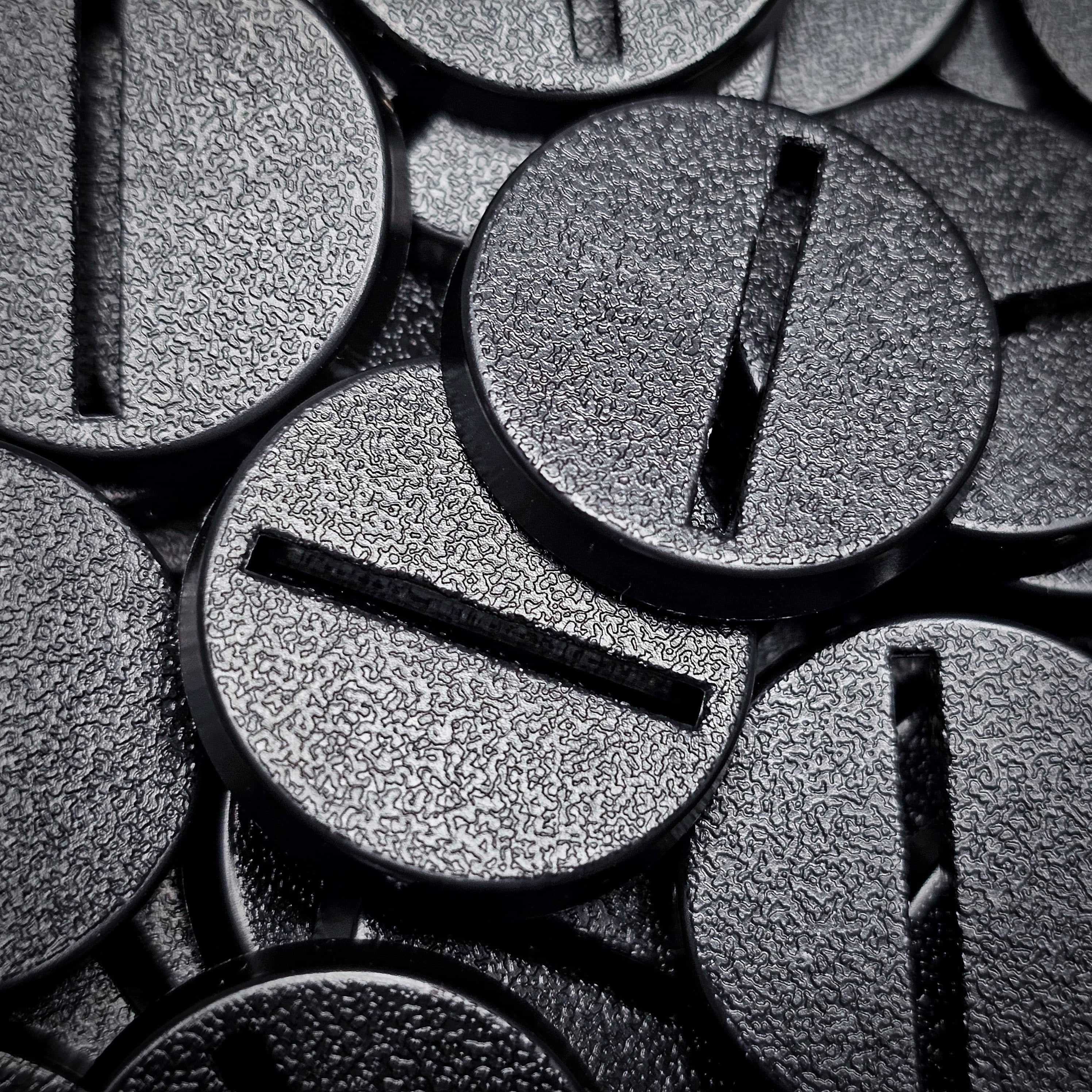 Base 25mm Round Slotted Bases for Wargaming Miniatures | Durable Plastic | Compatible with Popular Tabletop Games