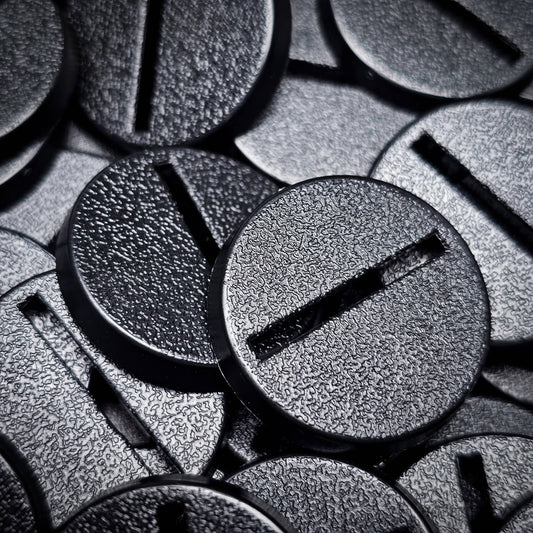 Base 25mm Round Slotted Bases for Wargaming Miniatures | Durable Plastic | Compatible with Popular Tabletop Games