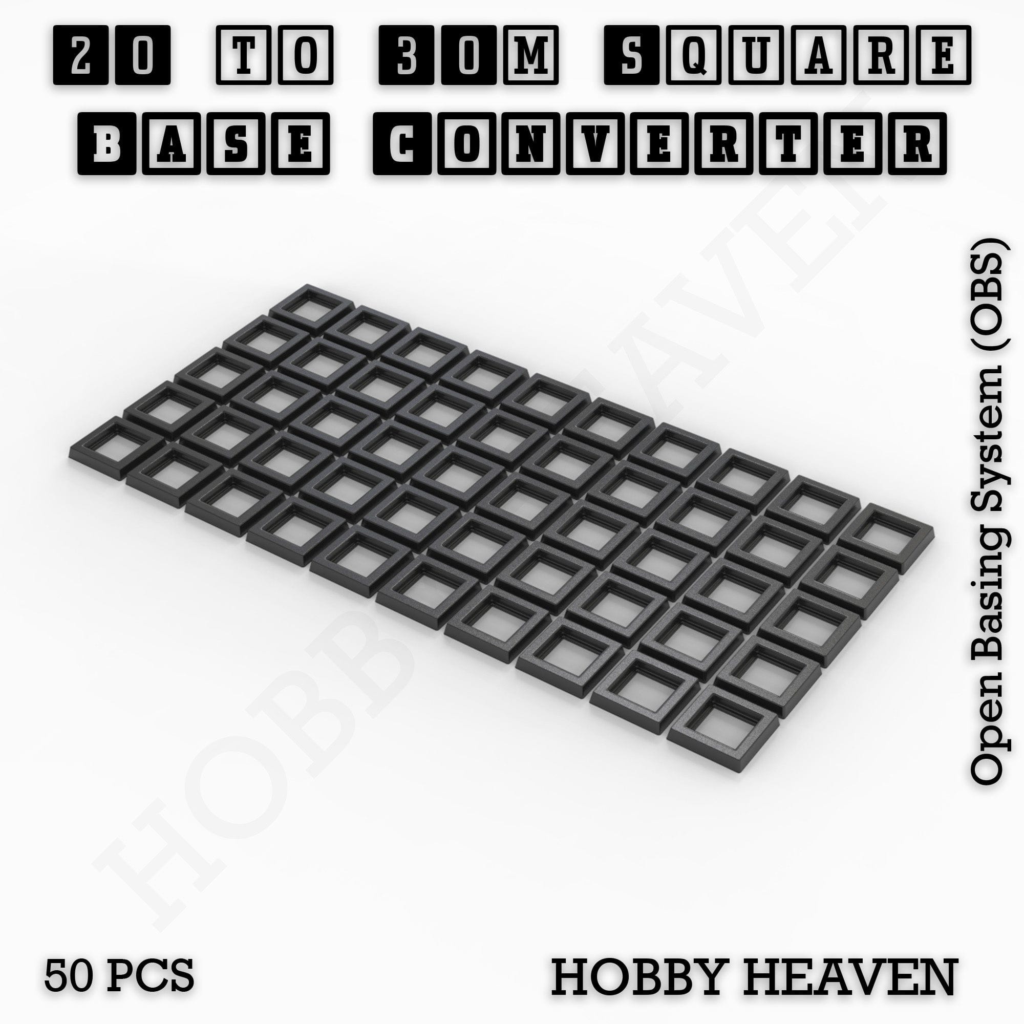 Base Square to Square Bases Size Converters 3d Print Full Range