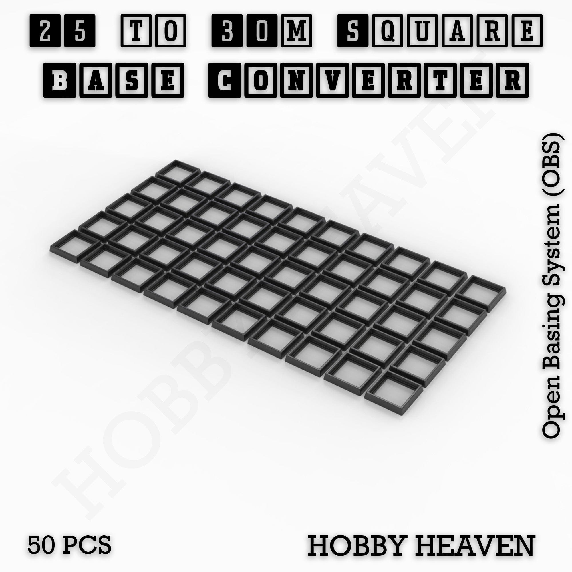 Base Square to Square Bases Size Converters 3d Print Full Range