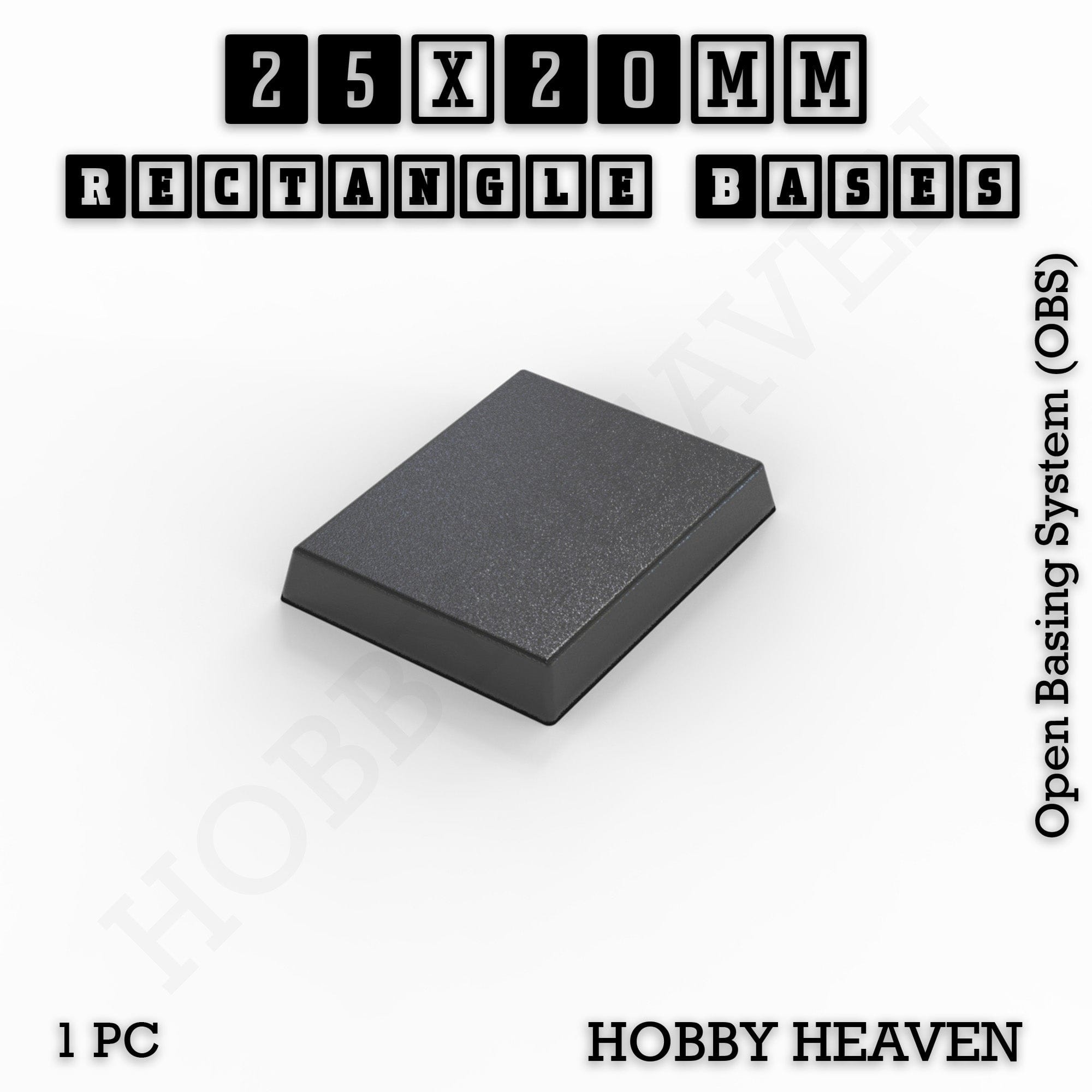Base Rectangle Bases Range Sizes - 75x30mm to 125x40mm Medium Sizes 3d Print Full Range Tabletop Games