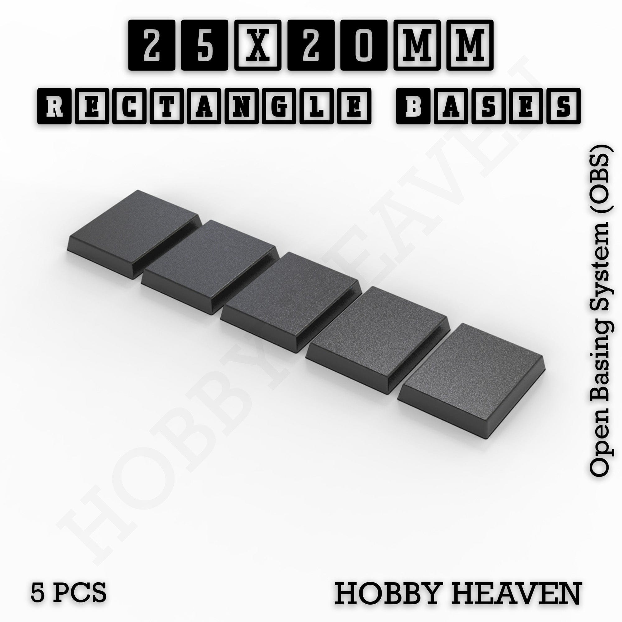 Base Rectangle Bases Range Sizes - 75x30mm to 125x40mm Medium Sizes 3d Print Full Range Tabletop Games