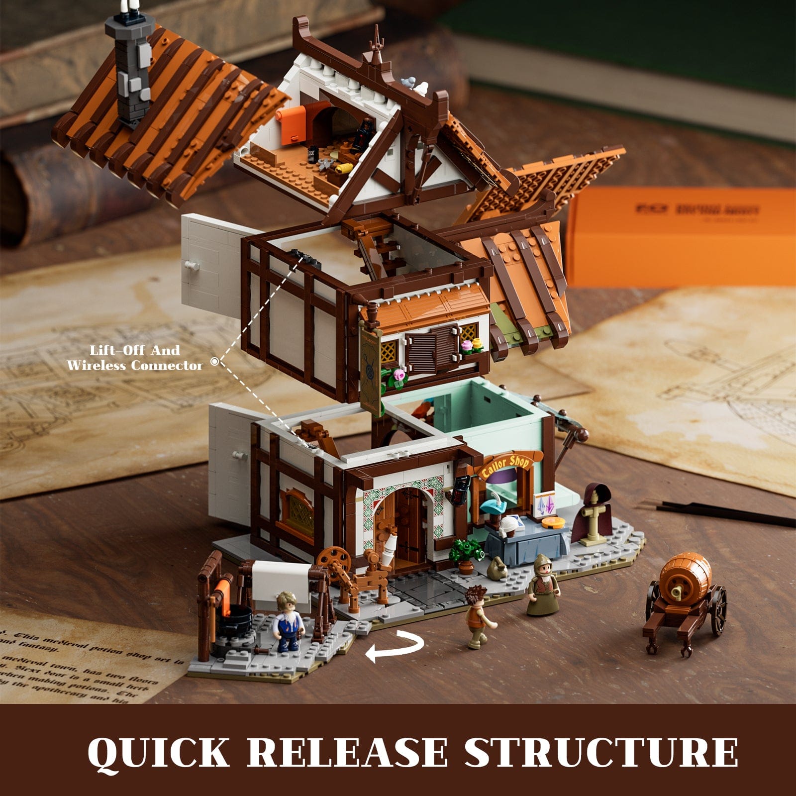 LUMIBRICKS - FUNWHOLE Medieval Tailor Shop F9038 X004FVLDYD