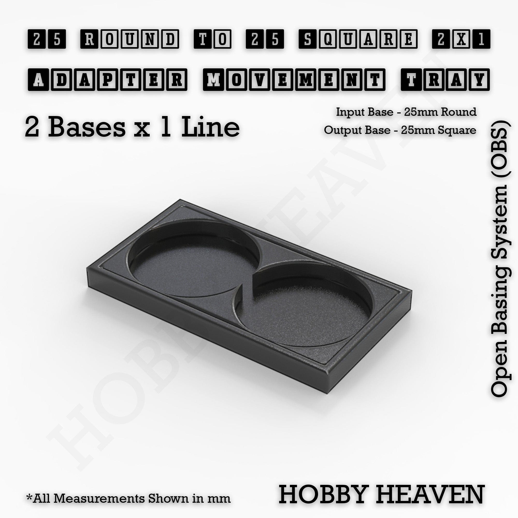 Movement Tray Round to Square Movement Trays Adapters for Tabletop Games