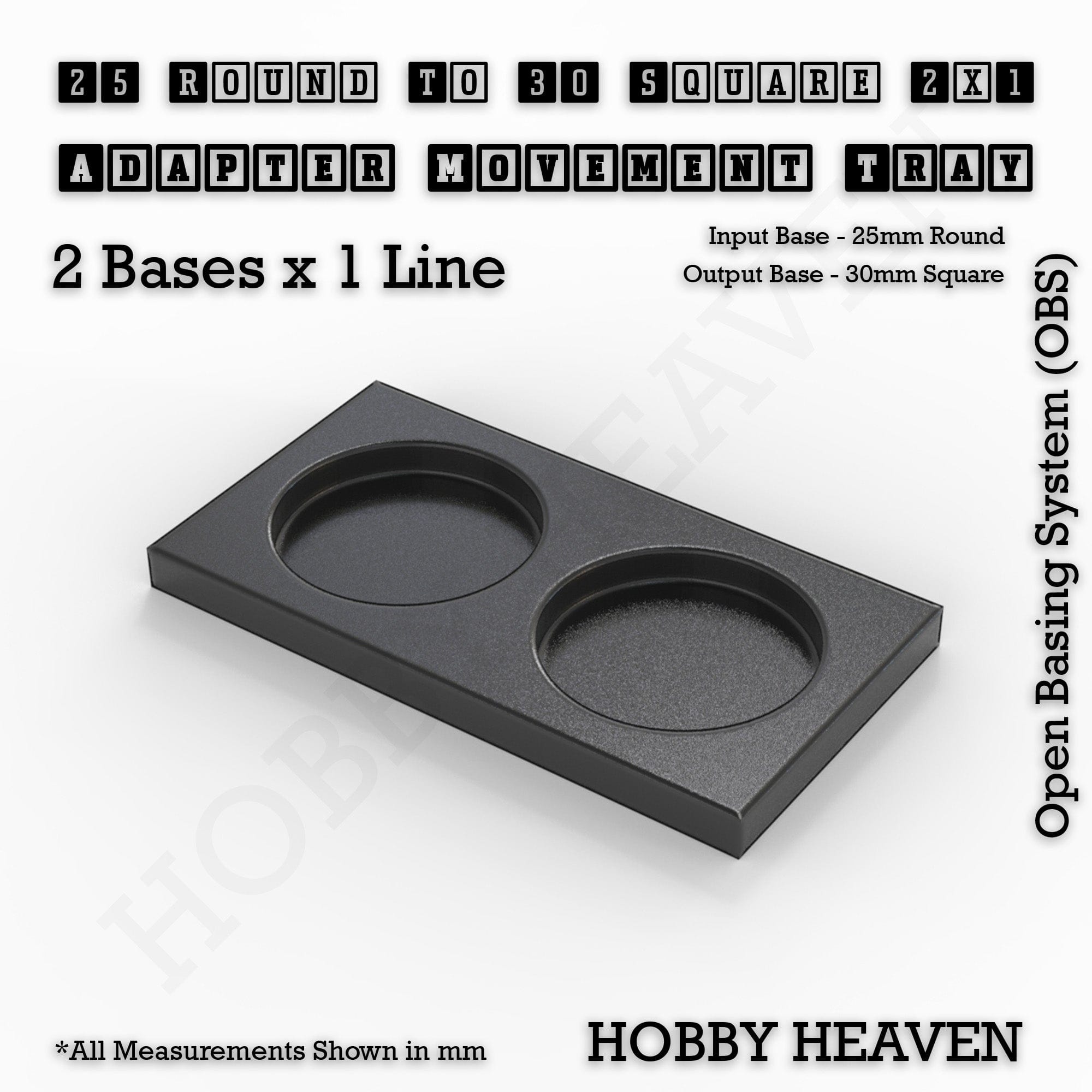 Movement Tray Round to Square Movement Trays Adapters for Tabletop Games