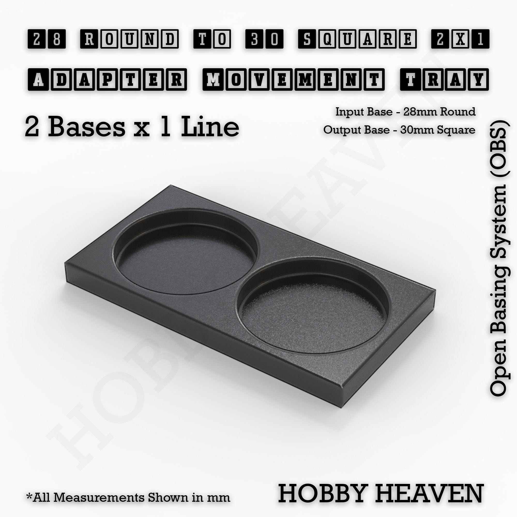 Movement Tray Round to Square Movement Trays Adapters for Tabletop Games