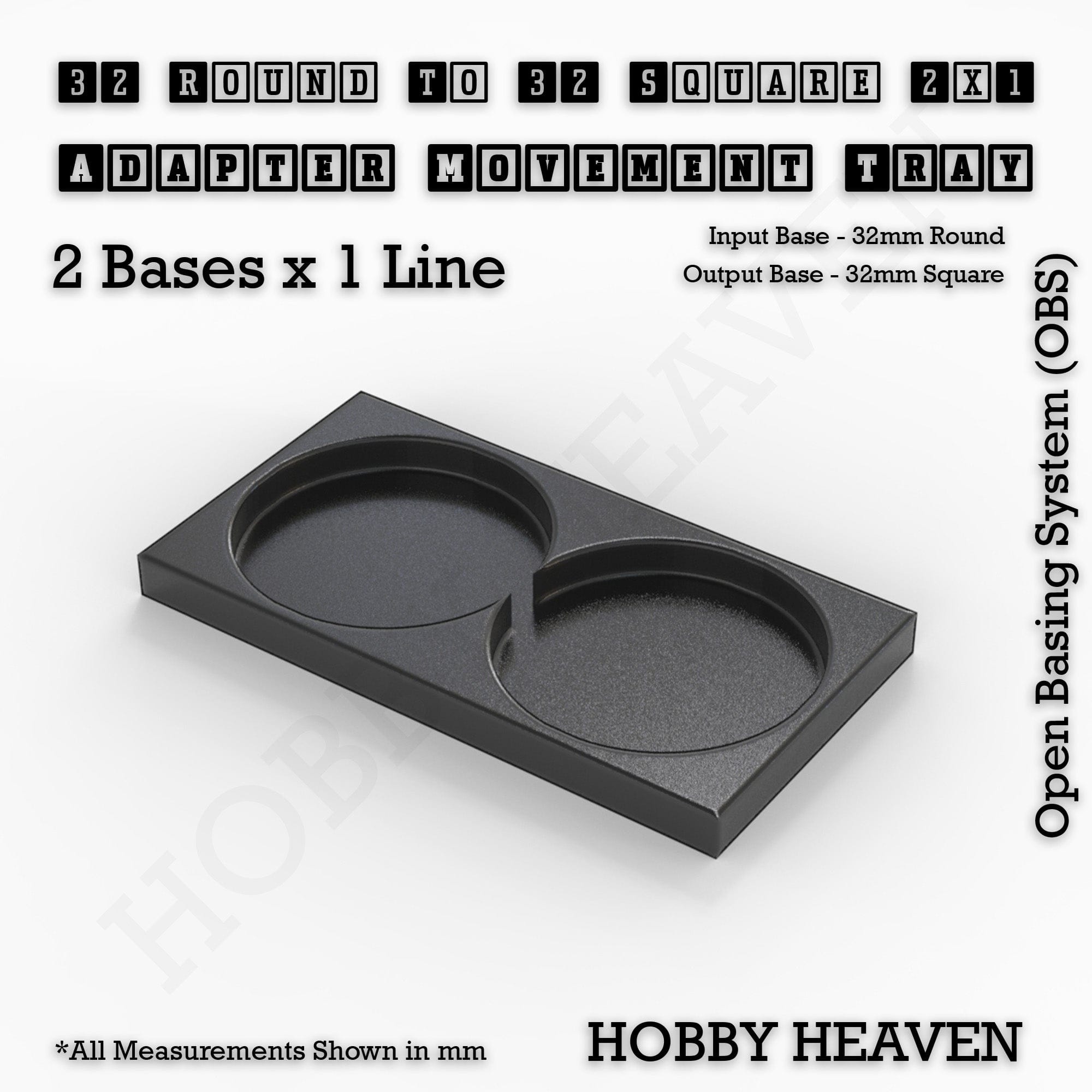 Movement Tray Round to Square Movement Trays Adapters for Tabletop Games