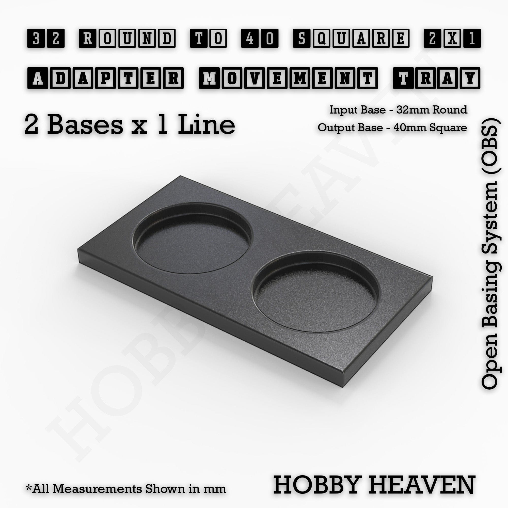 Movement Tray Round to Square Movement Trays Adapters for Tabletop Games