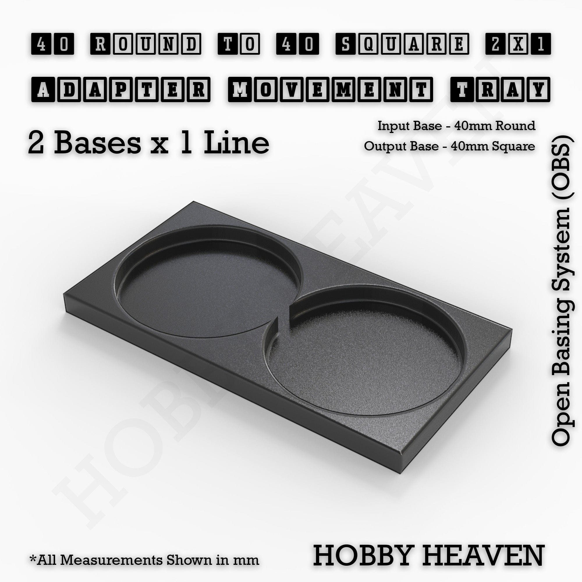 Movement Tray Round to Square Movement Trays Adapters for Tabletop Games