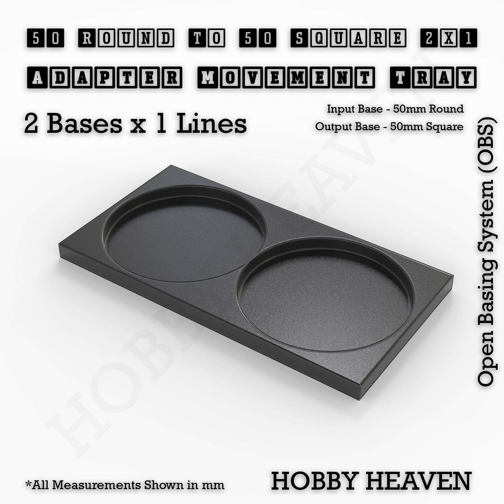 Movement Tray Round to Square Movement Trays Adapters for Tabletop Games