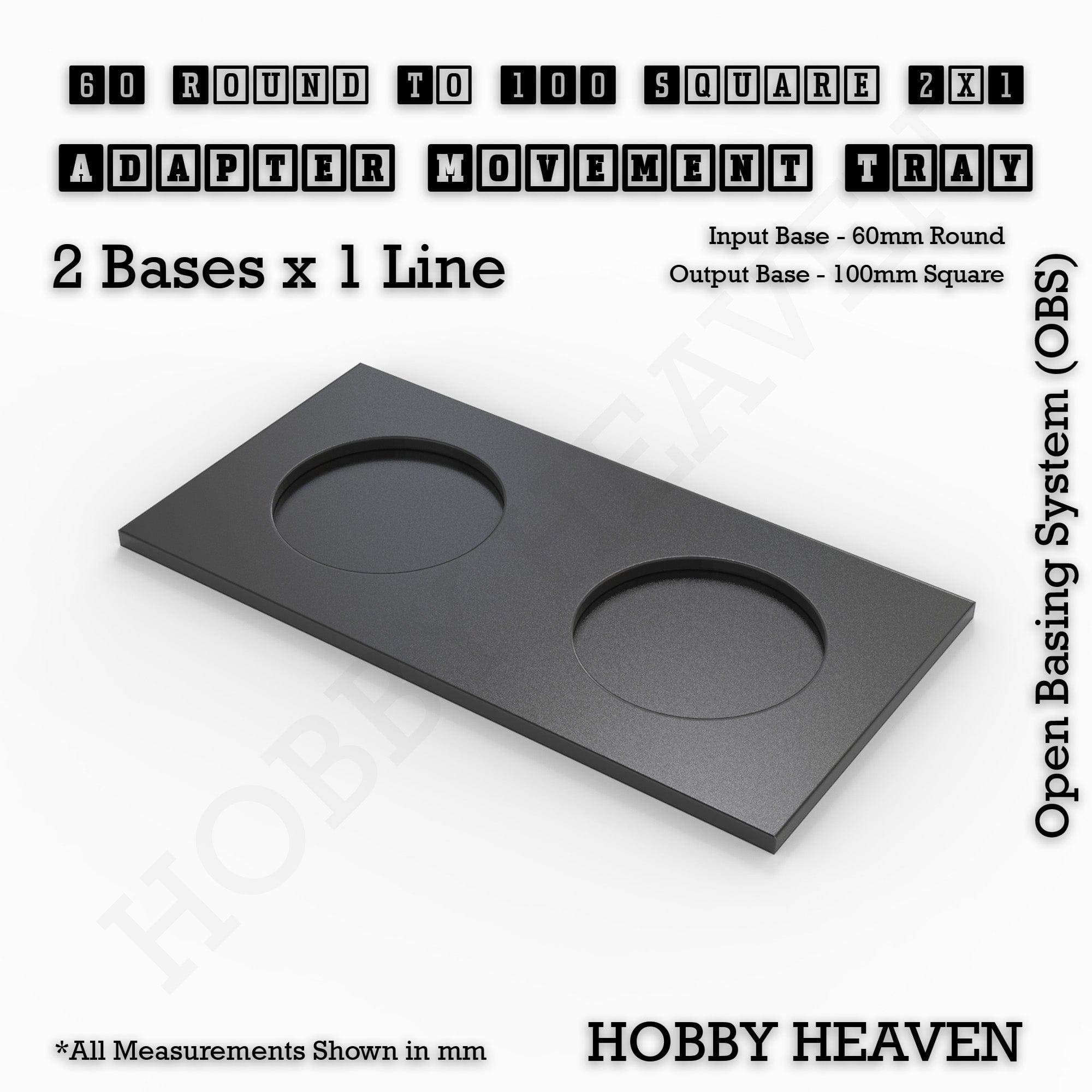 Movement Tray Round to Square Movement Trays Adapters for Tabletop Games