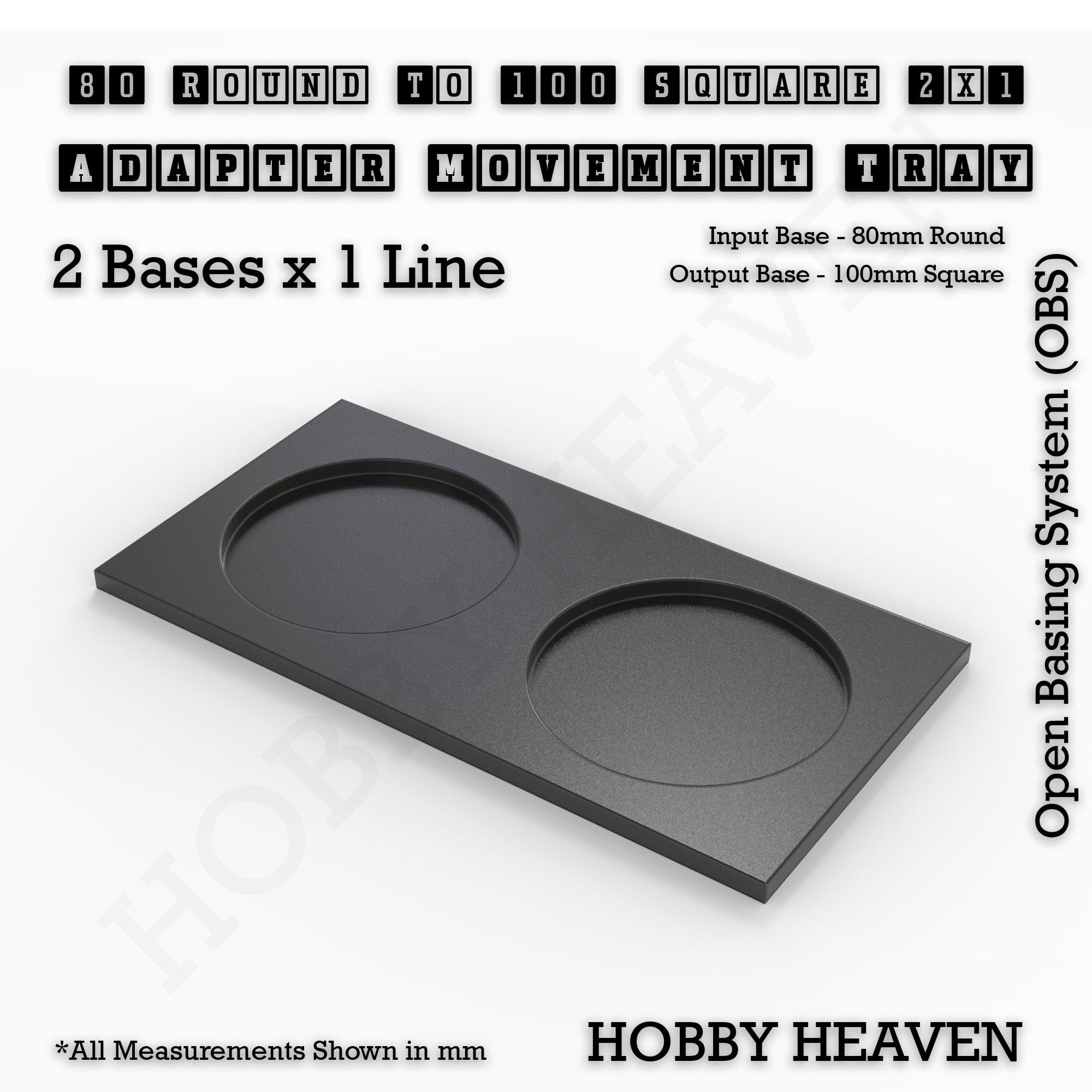 Movement Tray Round to Square Movement Trays Adapters for Tabletop Games