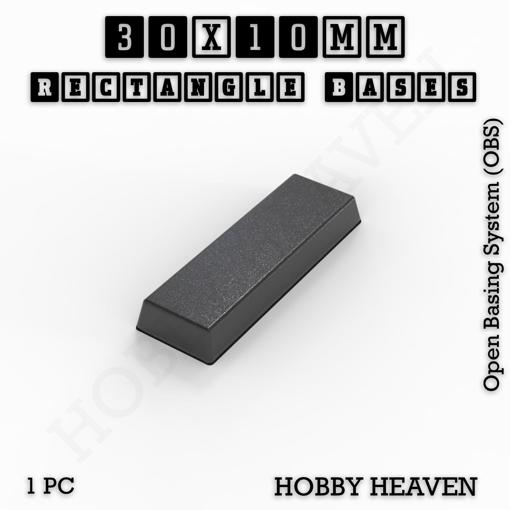 Base Rectangle Bases Range Sizes - 75x30mm to 125x40mm Medium Sizes 3d Print Full Range Tabletop Games