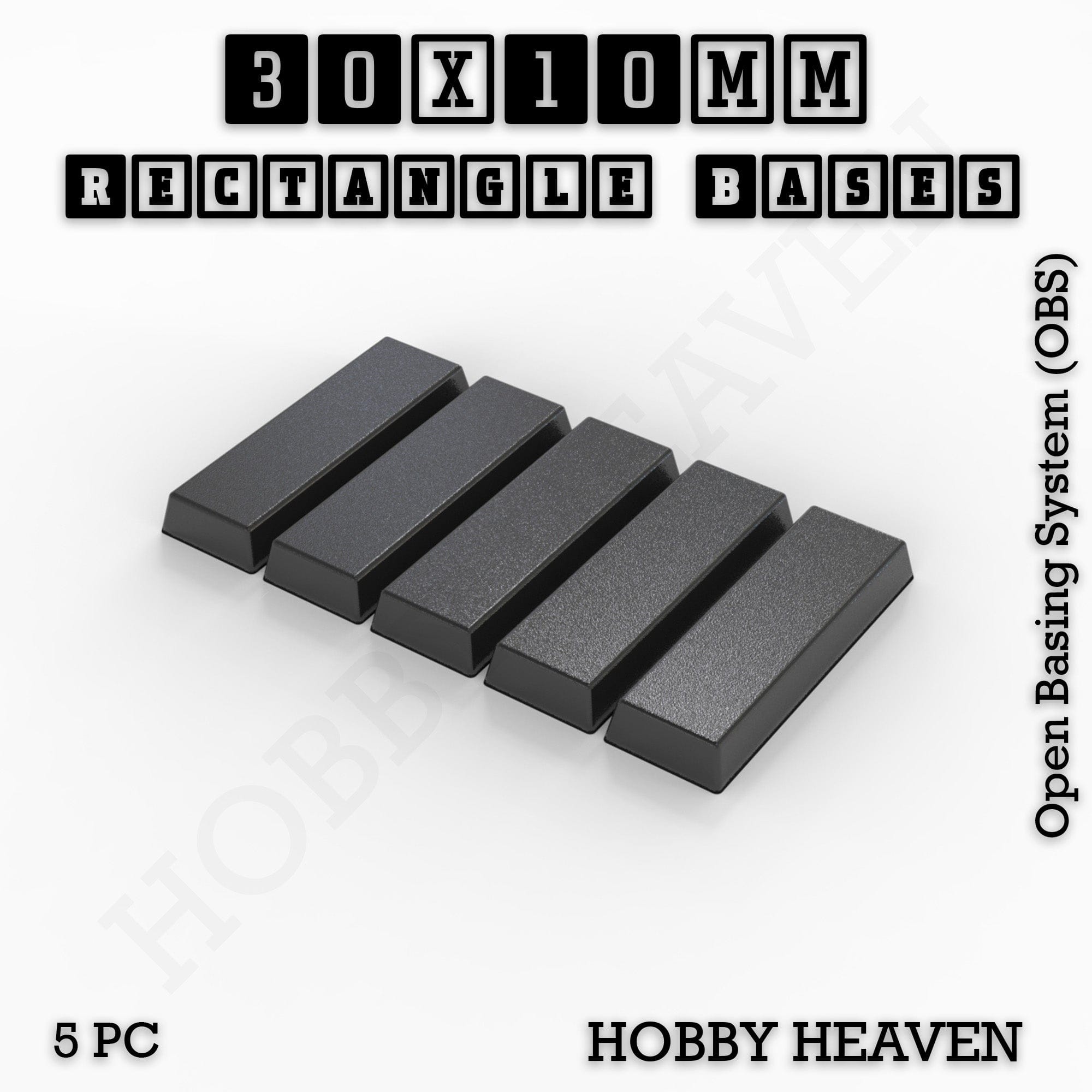 Base Rectangle Bases Range Sizes - 75x30mm to 125x40mm Medium Sizes 3d Print Full Range Tabletop Games