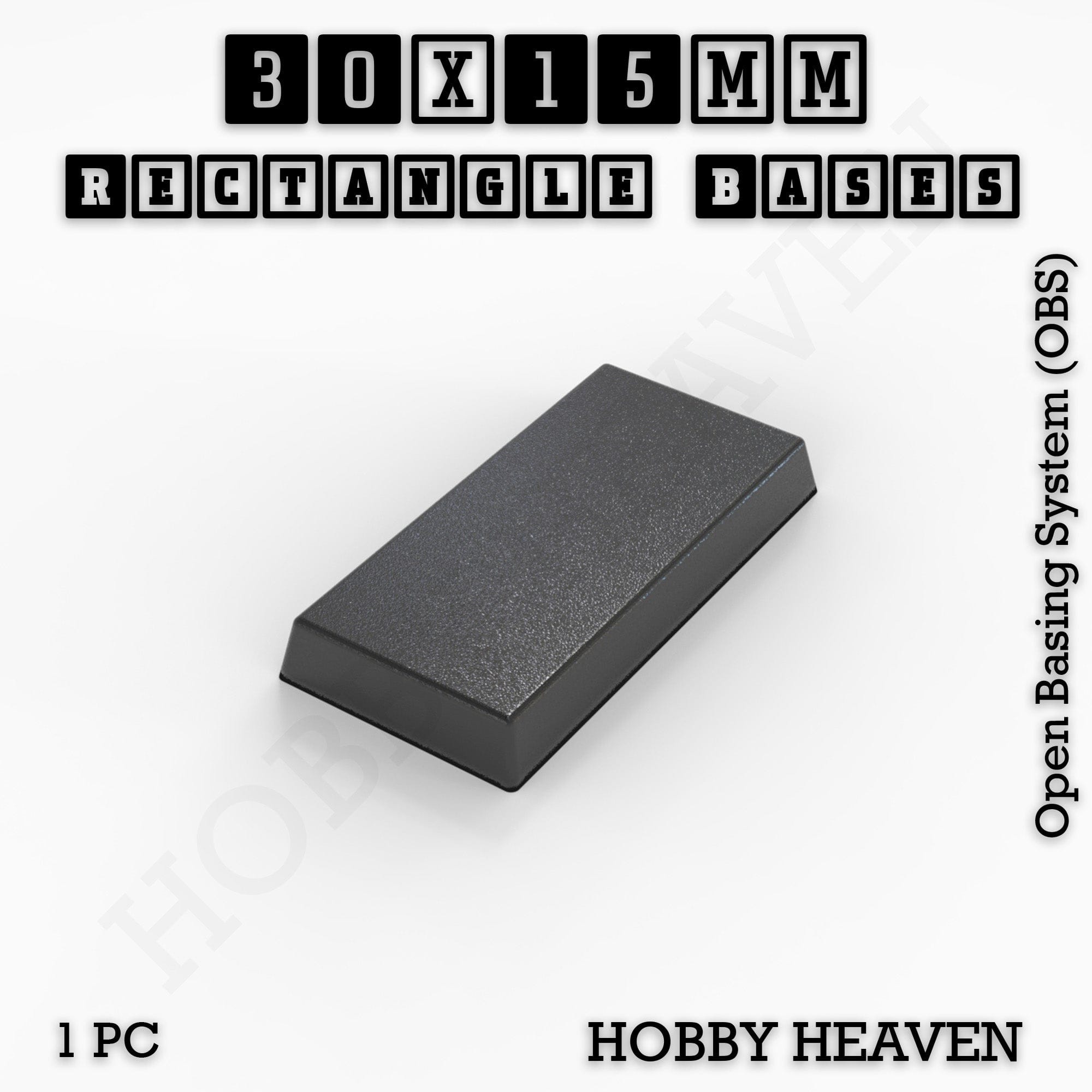 Base Rectangle Bases Range Sizes - 75x30mm to 125x40mm Medium Sizes 3d Print Full Range Tabletop Games