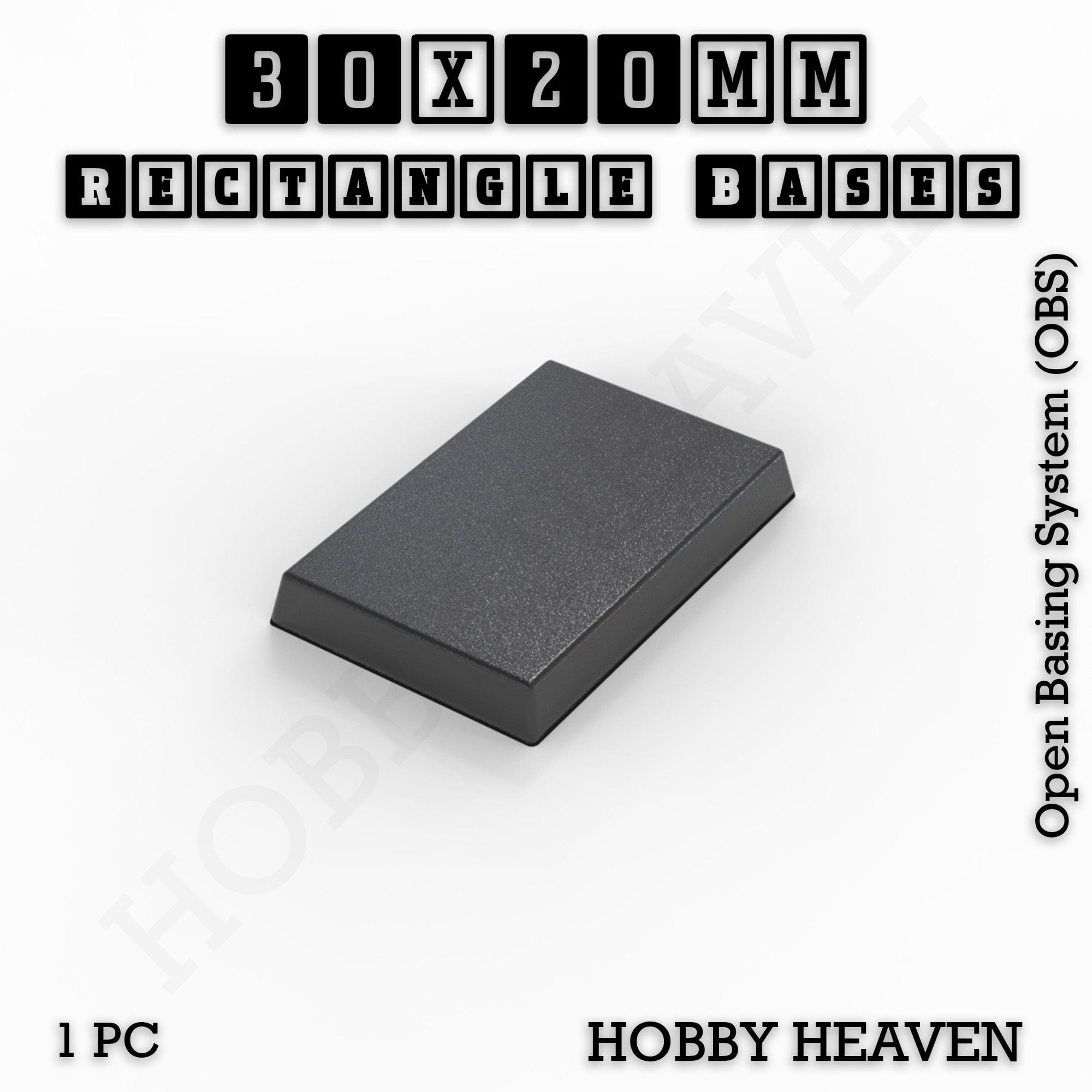 Base Rectangle Bases Range Sizes - 75x30mm to 125x40mm Medium Sizes 3d Print Full Range Tabletop Games