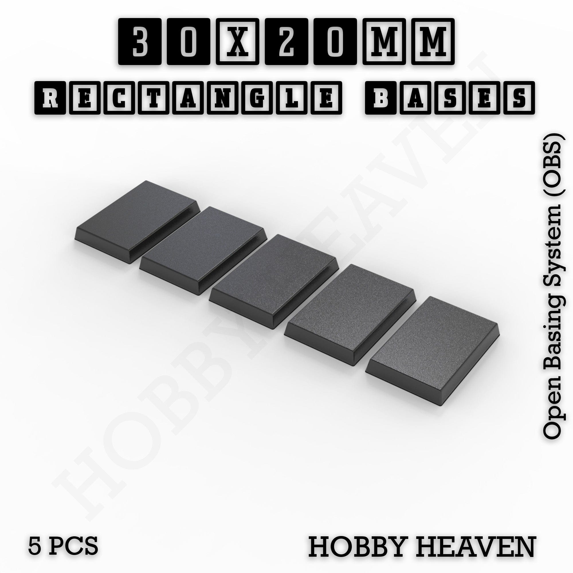 Base Rectangle Bases Range Sizes - 75x30mm to 125x40mm Medium Sizes 3d Print Full Range Tabletop Games