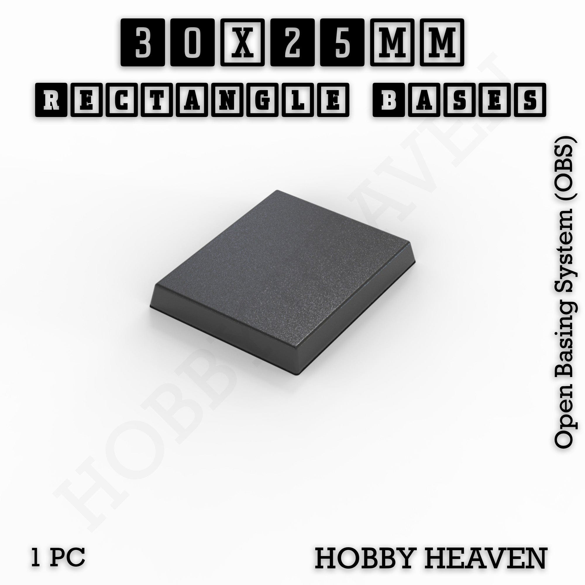 Base Rectangle Bases Range Sizes - 75x30mm to 125x40mm Medium Sizes 3d Print Full Range Tabletop Games