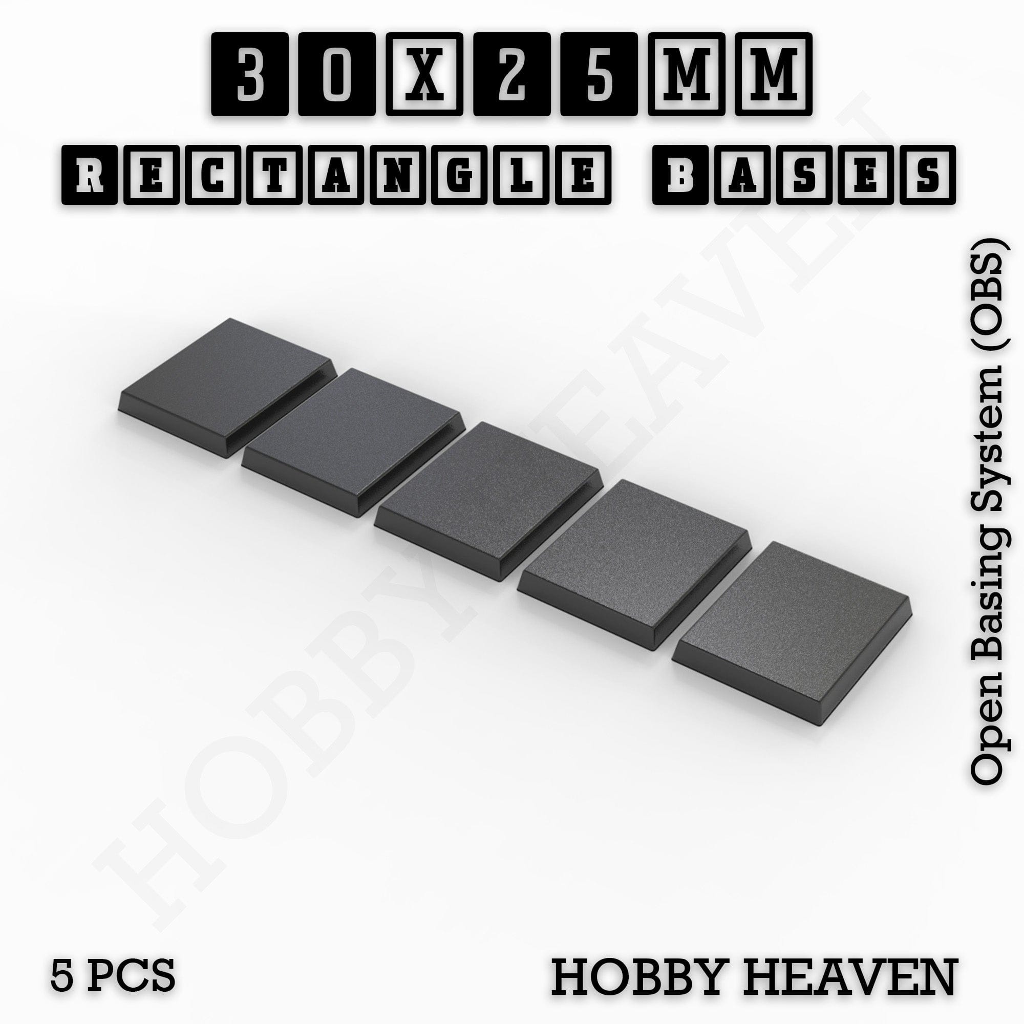 Base Rectangle Bases Range Sizes - 75x30mm to 125x40mm Medium Sizes 3d Print Full Range Tabletop Games