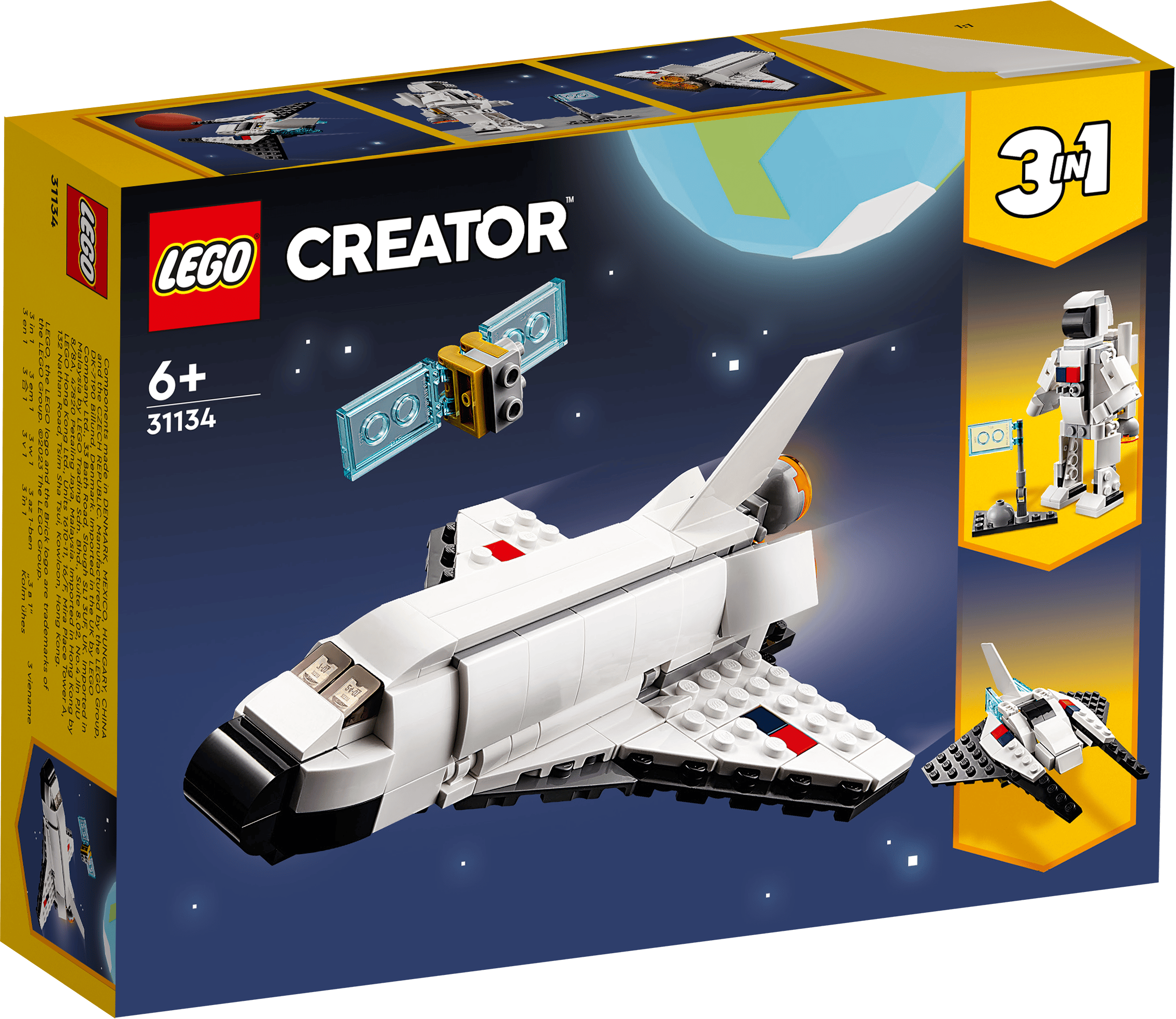Toys & Games > Toys > Construction Toys > Interlocking Blocks > LEGO > LEGO Creator Lego Creator 3 in 1 31134 Space Shuttle Playset for Ages 6 and Up 673419373609