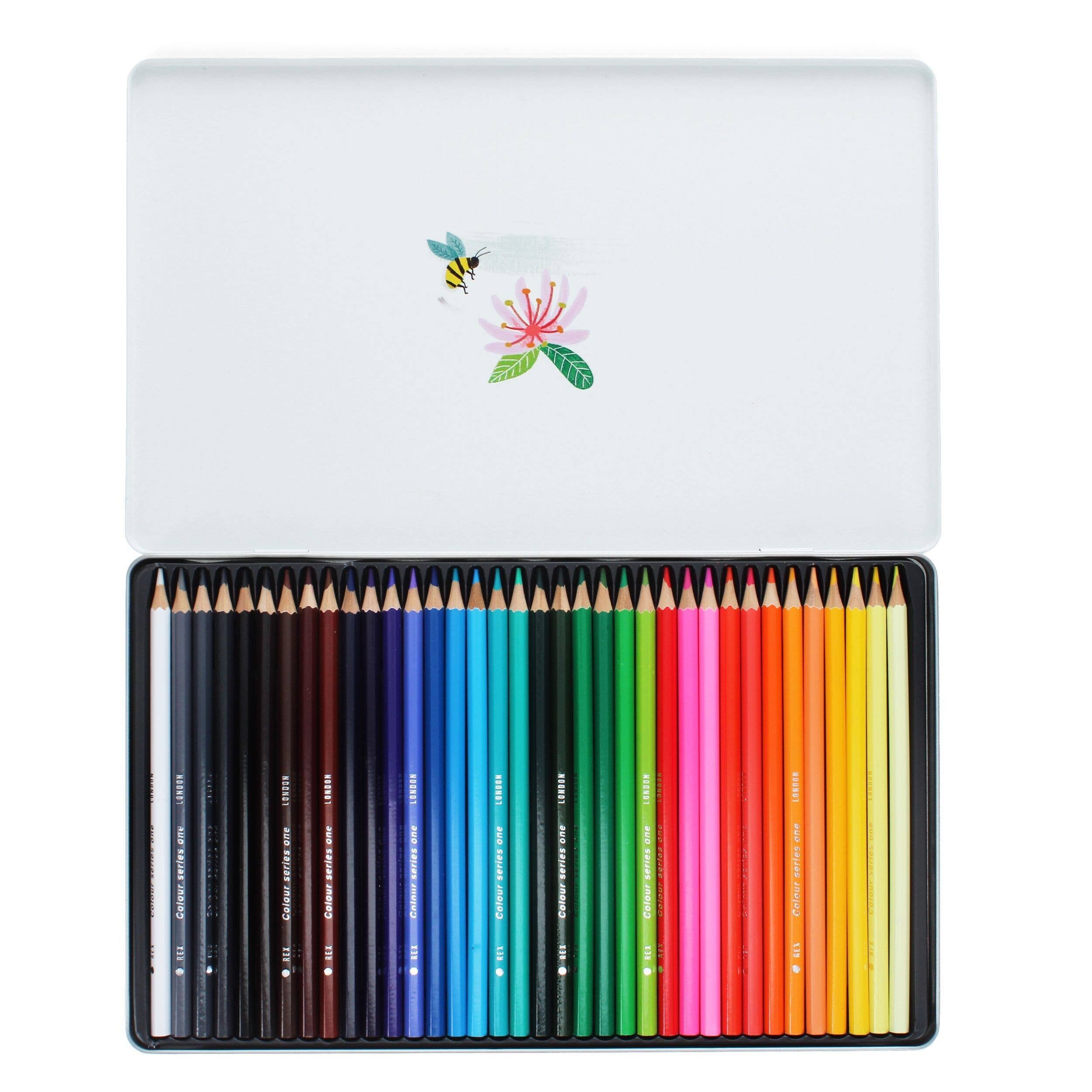 Rex London UK Pencil 36 Colouring Pencils in a Tin - Wonders of Nature