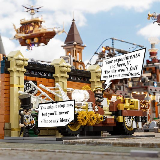 LUMIBRICKS - FUNWHOLE Steampunk Motorcycle Pursuit F9067 X004J6SCT3