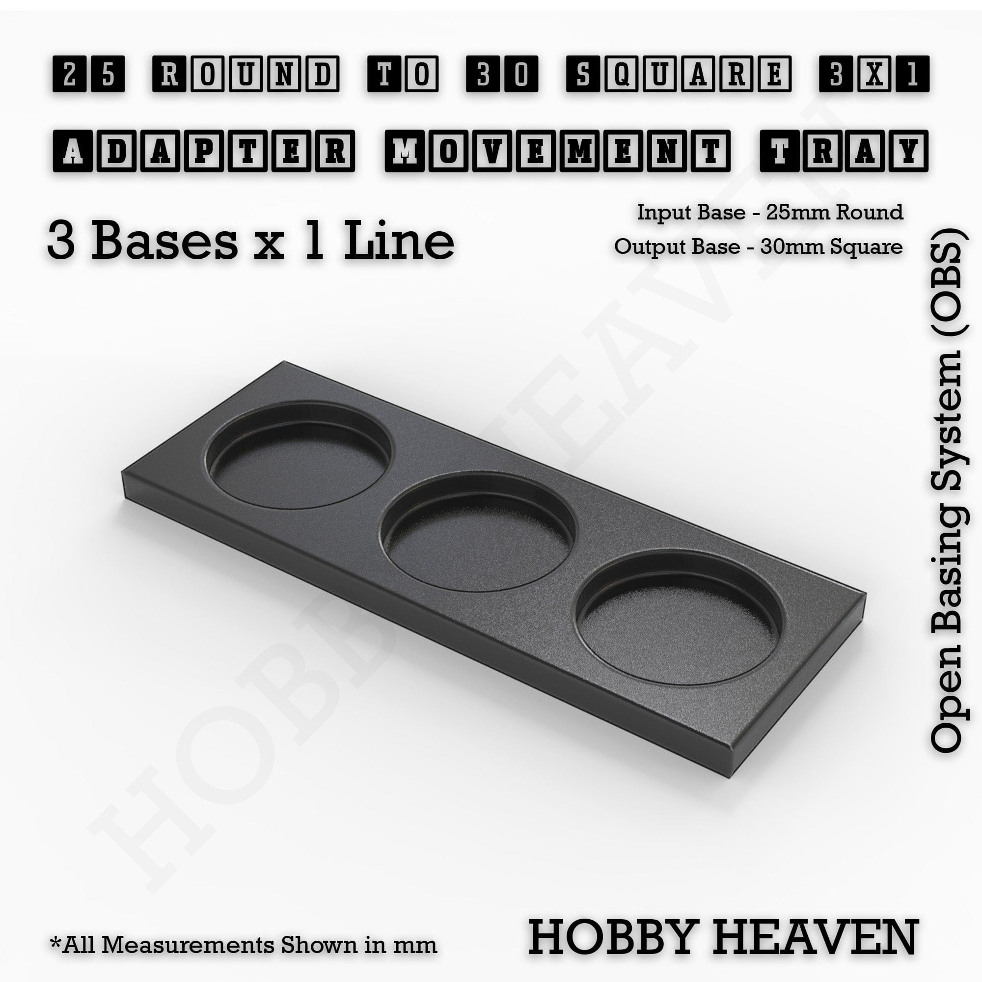 Movement Tray Round to Square Movement Trays Adapters for Tabletop Games