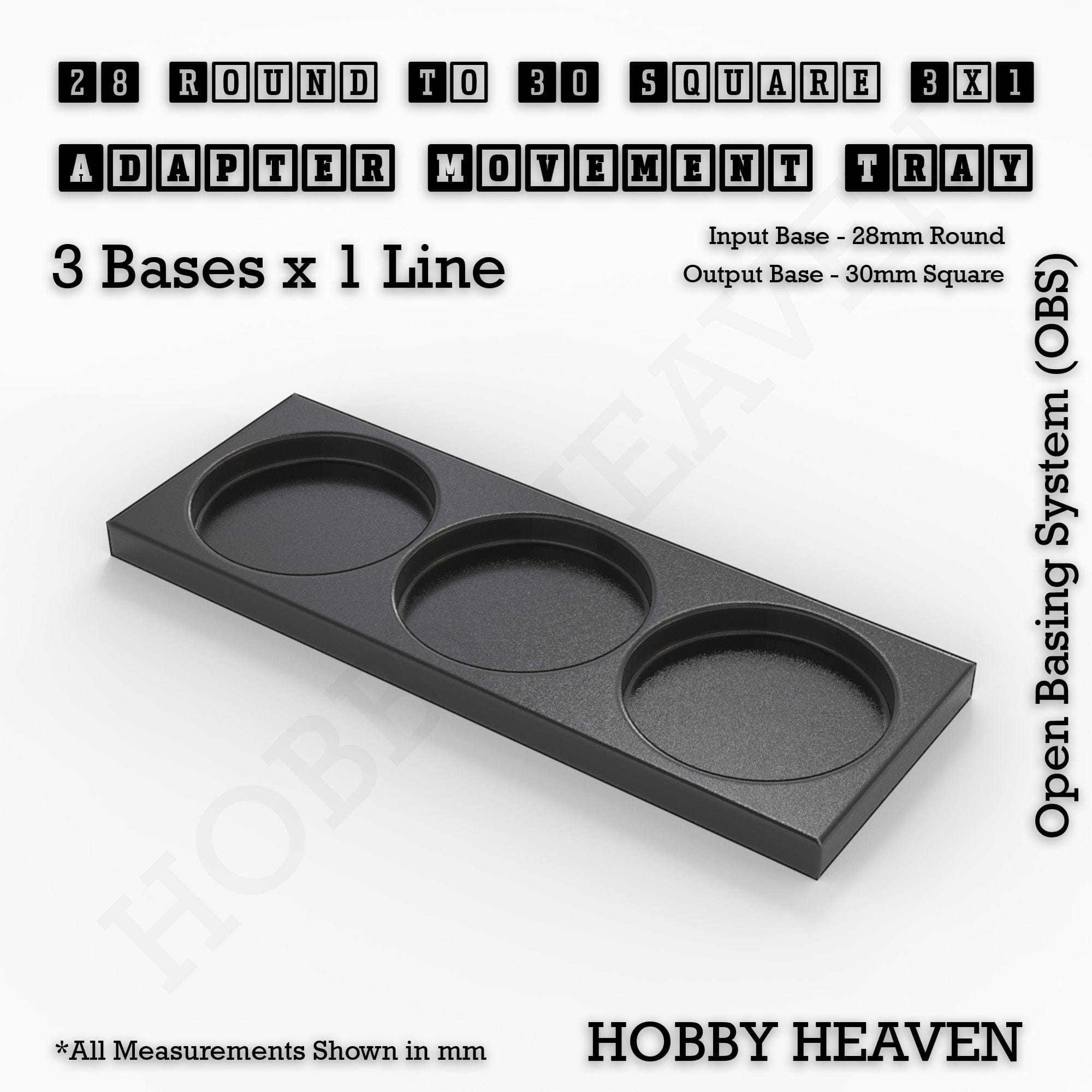 Movement Tray Round to Square Movement Trays Adapters for Tabletop Games