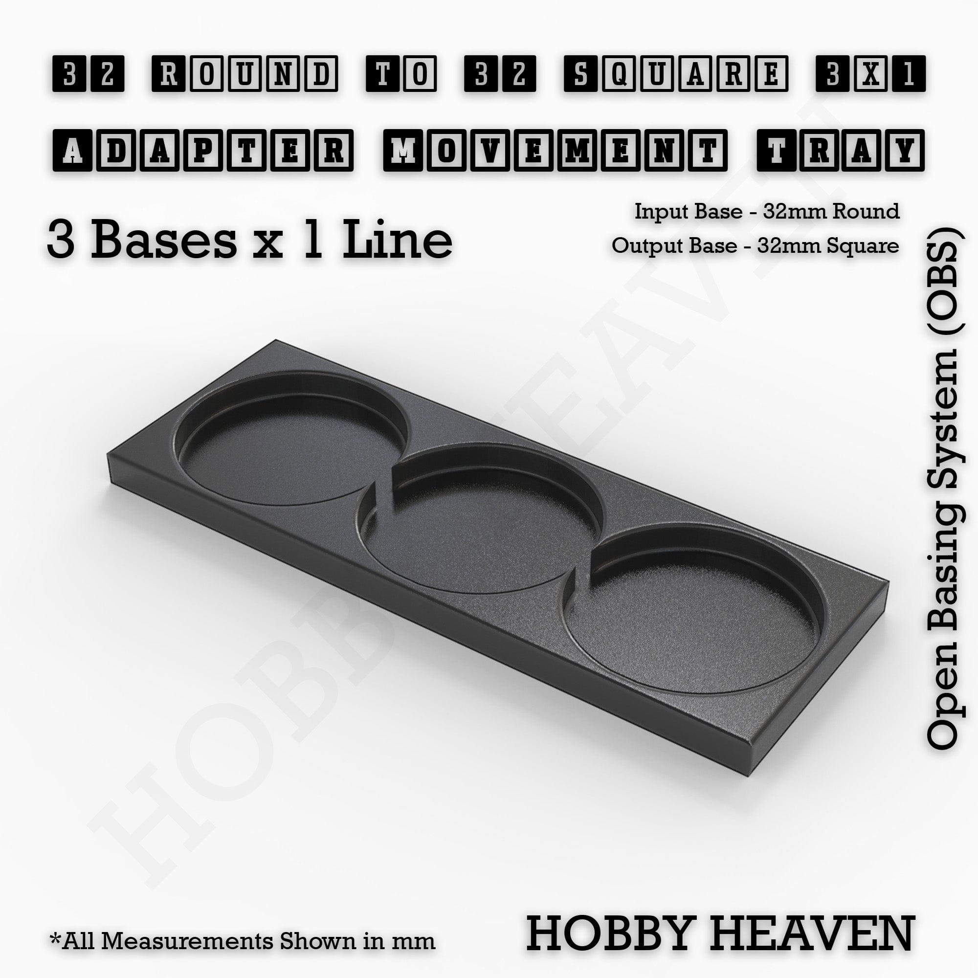 Movement Tray Round to Square Movement Trays Adapters for Tabletop Games