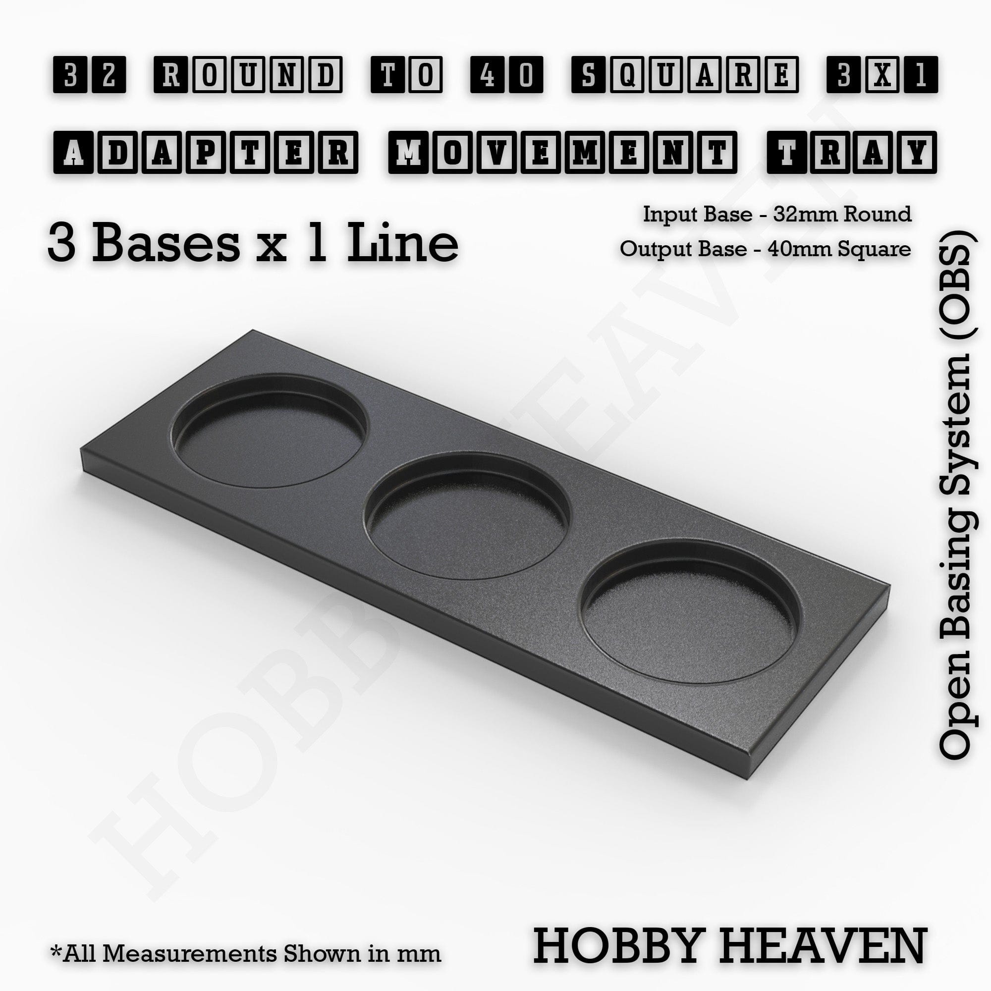 Movement Tray Round to Square Movement Trays Adapters for Tabletop Games