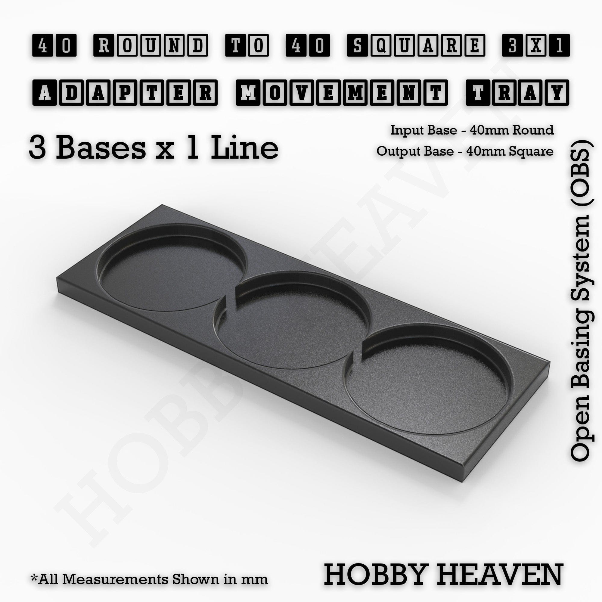Movement Tray Round to Square Movement Trays Adapters for Tabletop Games