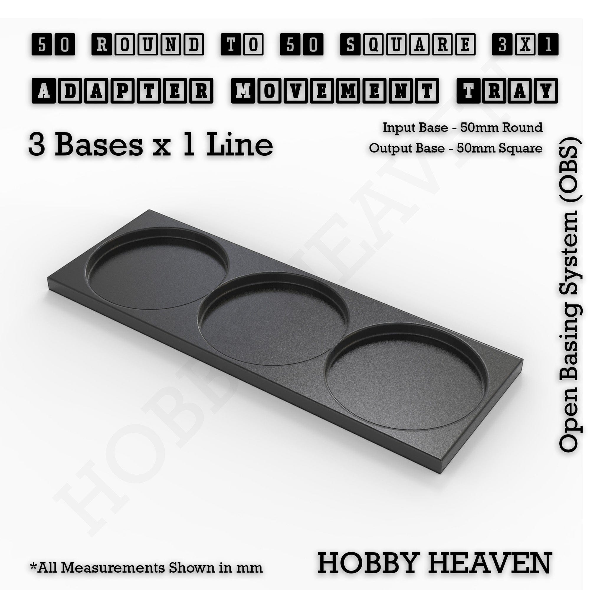 Movement Tray Round to Square Movement Trays Adapters for Tabletop Games