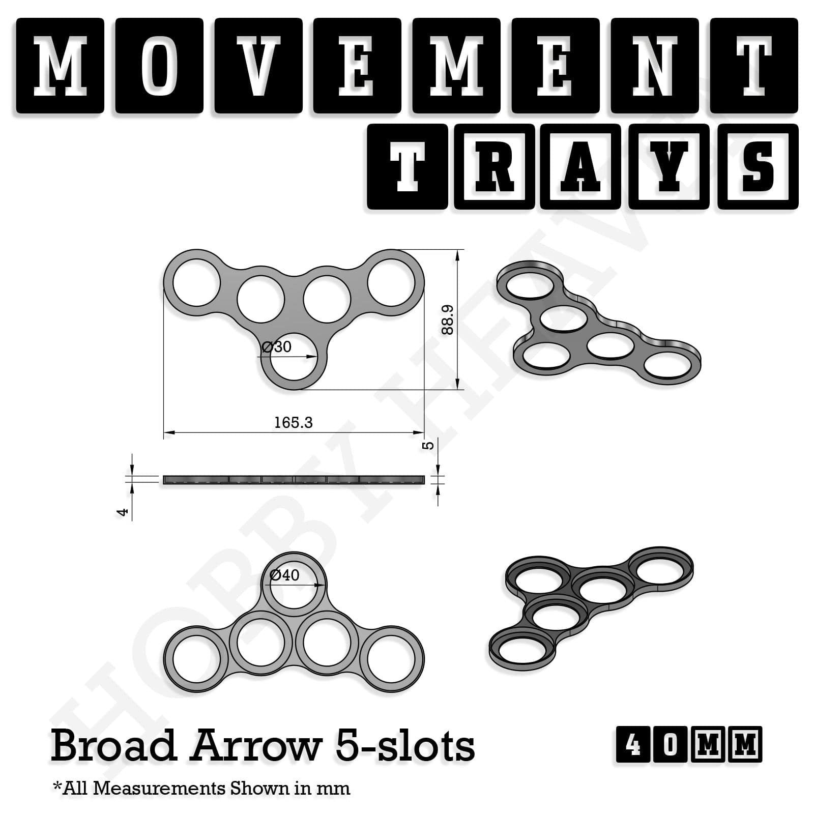 Movement Tray 40mm Movement Trays for Miniatures | Tabletop Wargames Compatible | Full Range