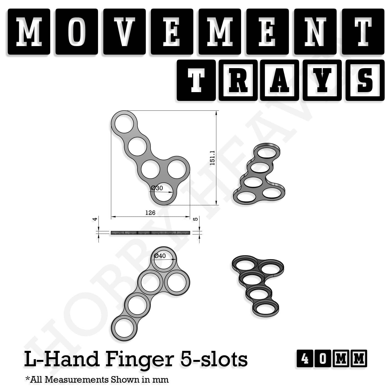 Movement Tray 40mm Movement Trays for Miniatures | Tabletop Wargames Compatible | Full Range