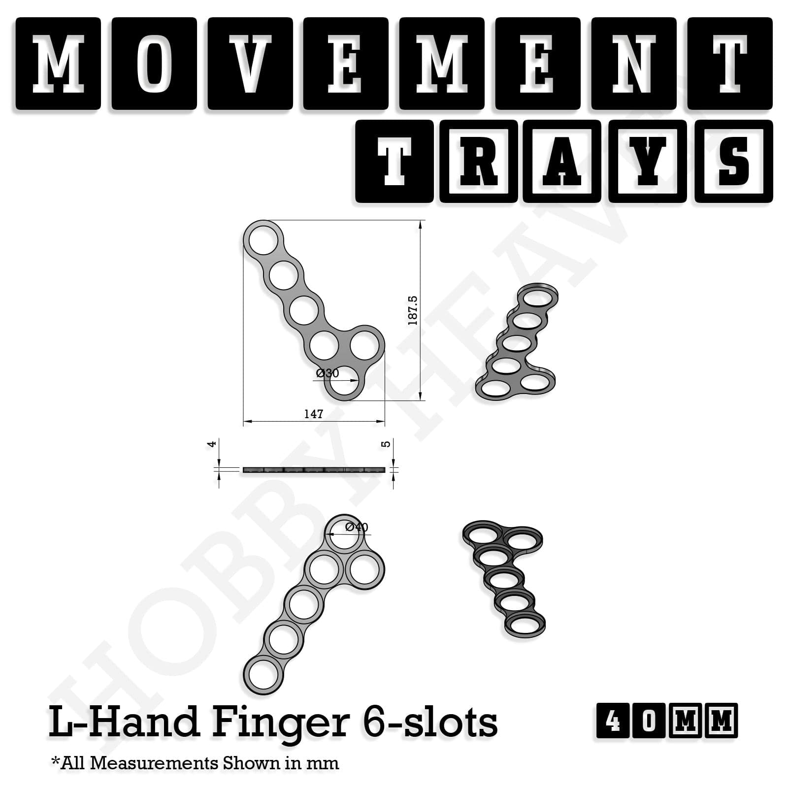 Movement Tray 40mm Movement Trays for Miniatures | Tabletop Wargames Compatible | Full Range
