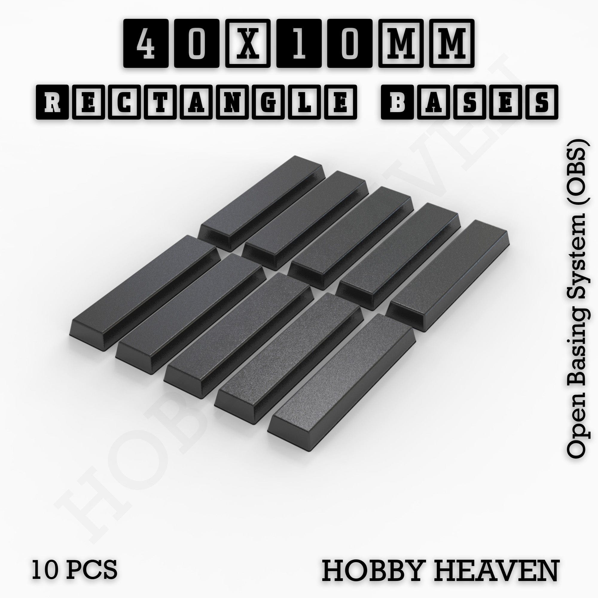 Base Rectangle Bases Range Sizes - 75x30mm to 125x40mm Medium Sizes 3d Print Full Range Tabletop Games